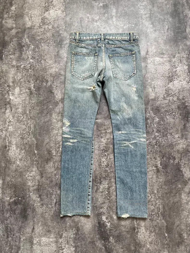 Saint Laurent Paris Saint Laurent Paris Blue Washed Destroyed Chain Link Denim Size US 29 - 8 Thumbnail