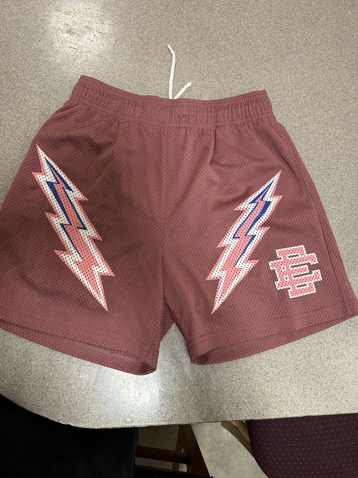 image of Eric Emanuel Lightning Bolt Shorts in Pink, Men's (Size 32)