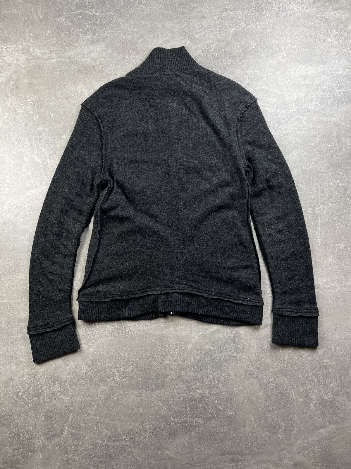Burberry × Vintage Burrbery Black Label Wool Zip Cardigan Avant Garde Sweater Size US L / EU 52-54 / 3 - 7 Thumbnail