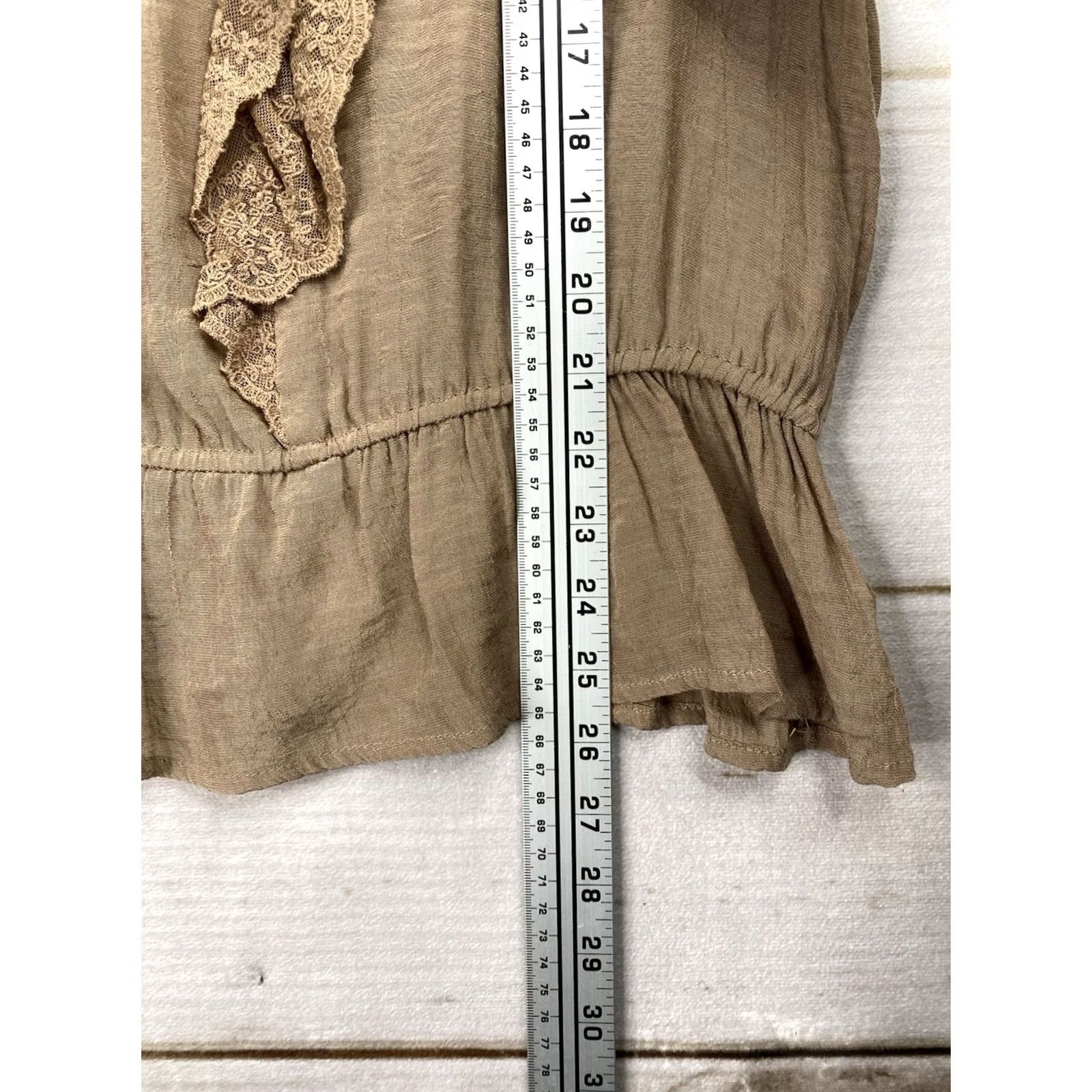 Etro Mine Womens Top L Brown Lace Trim Peplum Boho Coquette Retro Y2K Shirt Girls Ladies Brown Lace Trim Peplum Top Size L / US 10 / IT 46 - 4 Thumbnail