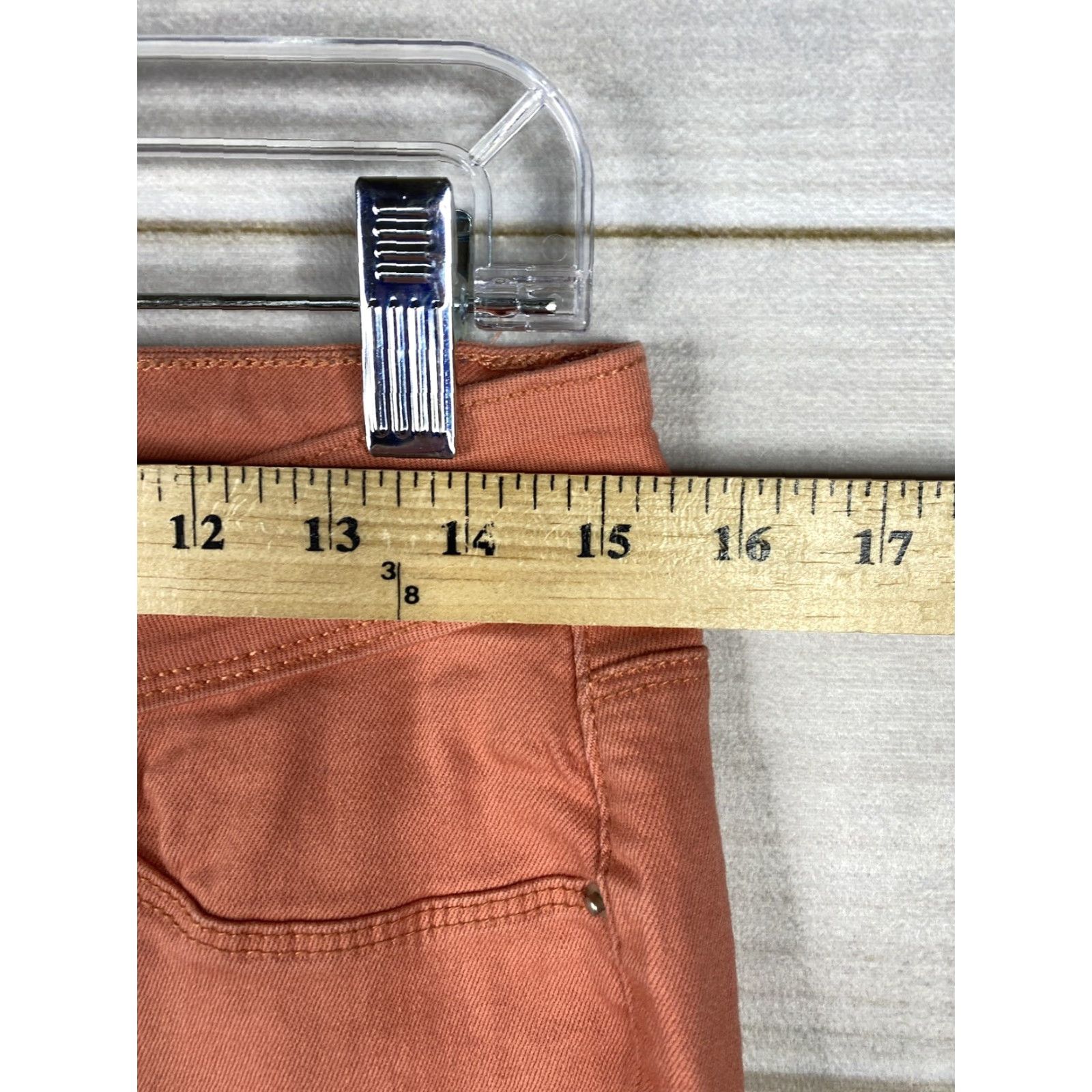 Denime Royalty Wannabettabutt Jeans Womens 8 Orange Denim Mid Rise Tapered Leg 5-Pocket Stretch Cotton Blend Slim Comfort Crop Ankle Size 30" / US 8 / IT 44 - 4 Thumbnail