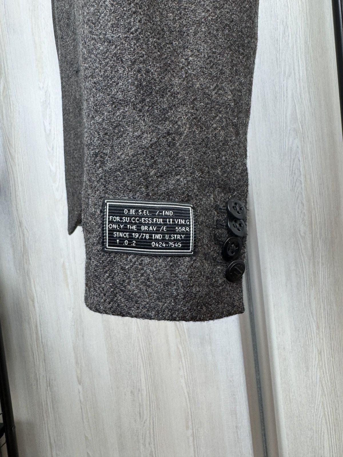 Diesel Diesel wool rayon grey tweed sport coat blazer jacket size L Size 42R - 6 Thumbnail