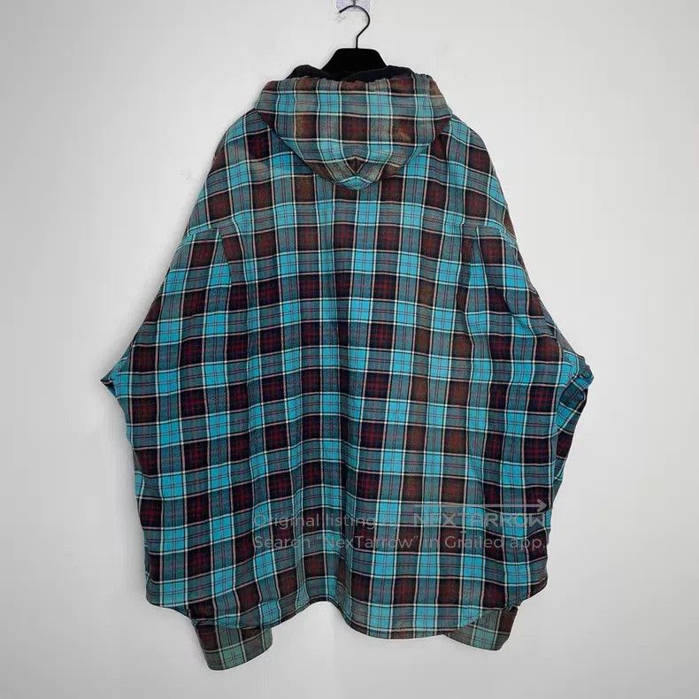 Balenciaga Balenciaga Gradient Plaid Drawstring Single Breasted Hoode Size US XS / EU 42 / 0 - 2 Thumbnail