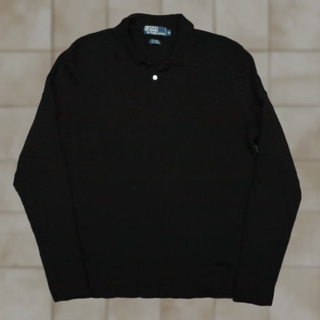 Polo Ralph Lauren VINTAGE Polo Ralph Lauren Sweater Mens XL Black Wool Blend Collared VTG Pullover Knit Size US XL / EU 56 / 4 - 1 Thumbnail
