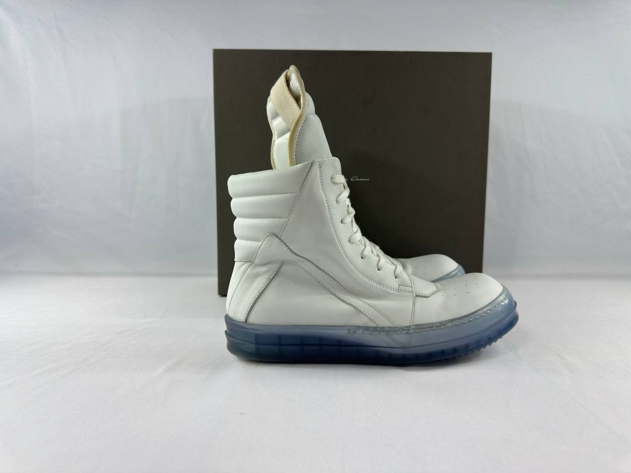 Rick Owens Rick Owens Geobasket High 'Chalk White Blue Transparent' Size US 8 / EU 41 - 1 Thumbnail