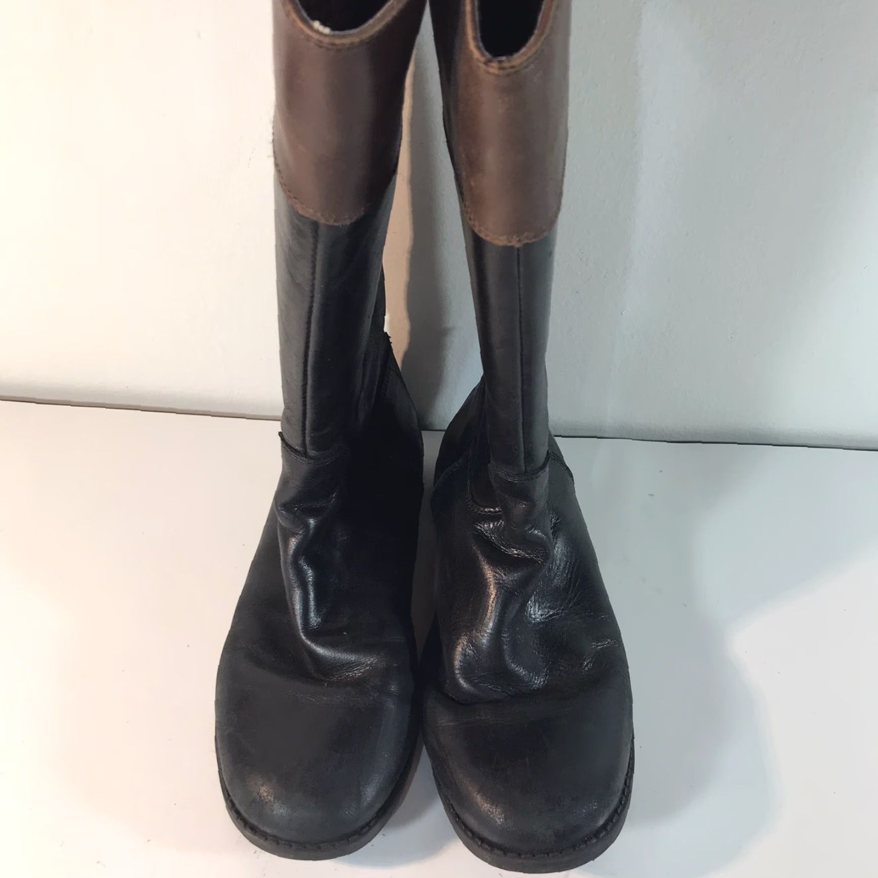 Cole Haan Cole Haan Air Nancy Boots Womens Size 3 Blk/Brn Leather Mid-Calf Zip Size US 5.5 / IT 35.5 - 6 Thumbnail