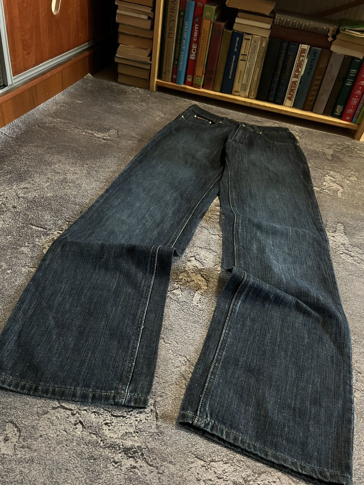 Vintage RARE Vintage Balenciaga Style Baggy Y2K Jean - Archive Avan Size US 31 - 2 Thumbnail