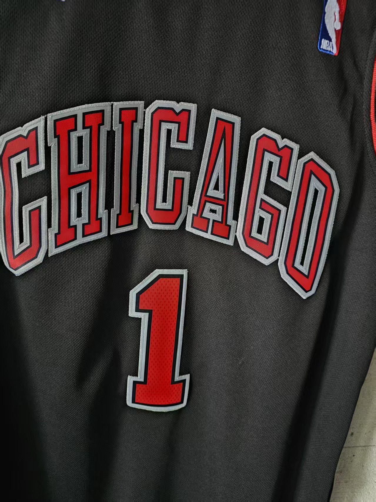 NBA Bulls 1 Derrick Rose Jersey Black L Size US L / EU 52-54 / 3 - 3 Thumbnail