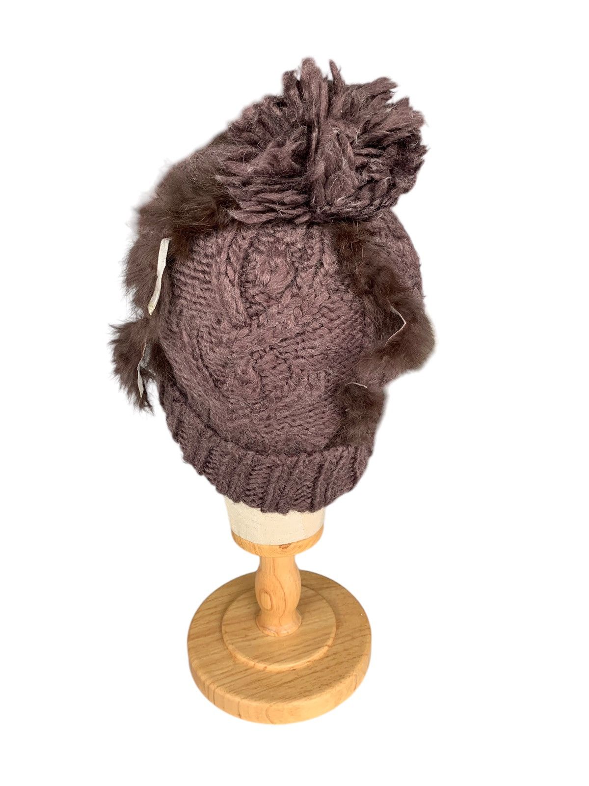 14th Addiction × Japanese Brand × Le Grande Bleu (L.G.B.) Punk Bondage style Fur Distressed crochet knit Beanie hats Size ONE SIZE - 4 Thumbnail
