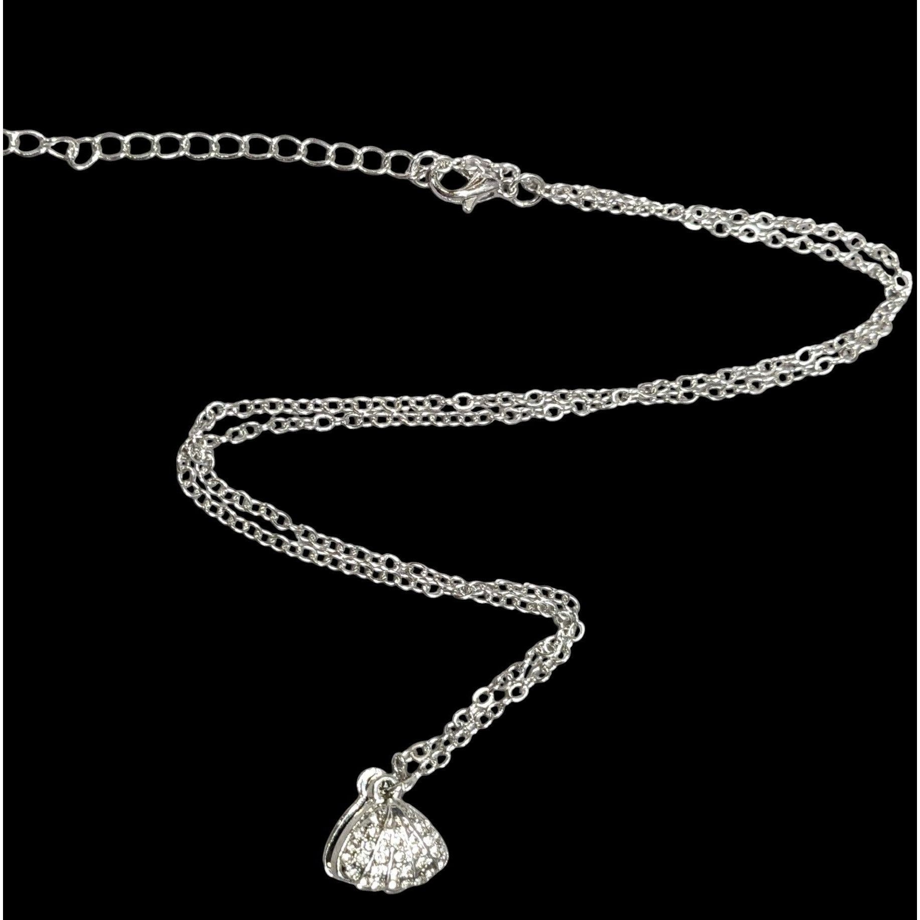 Other Mermaidcore Glam Opening Shell Rhinestone Pendant Necklace W Size ONE SIZE - 2 Thumbnail