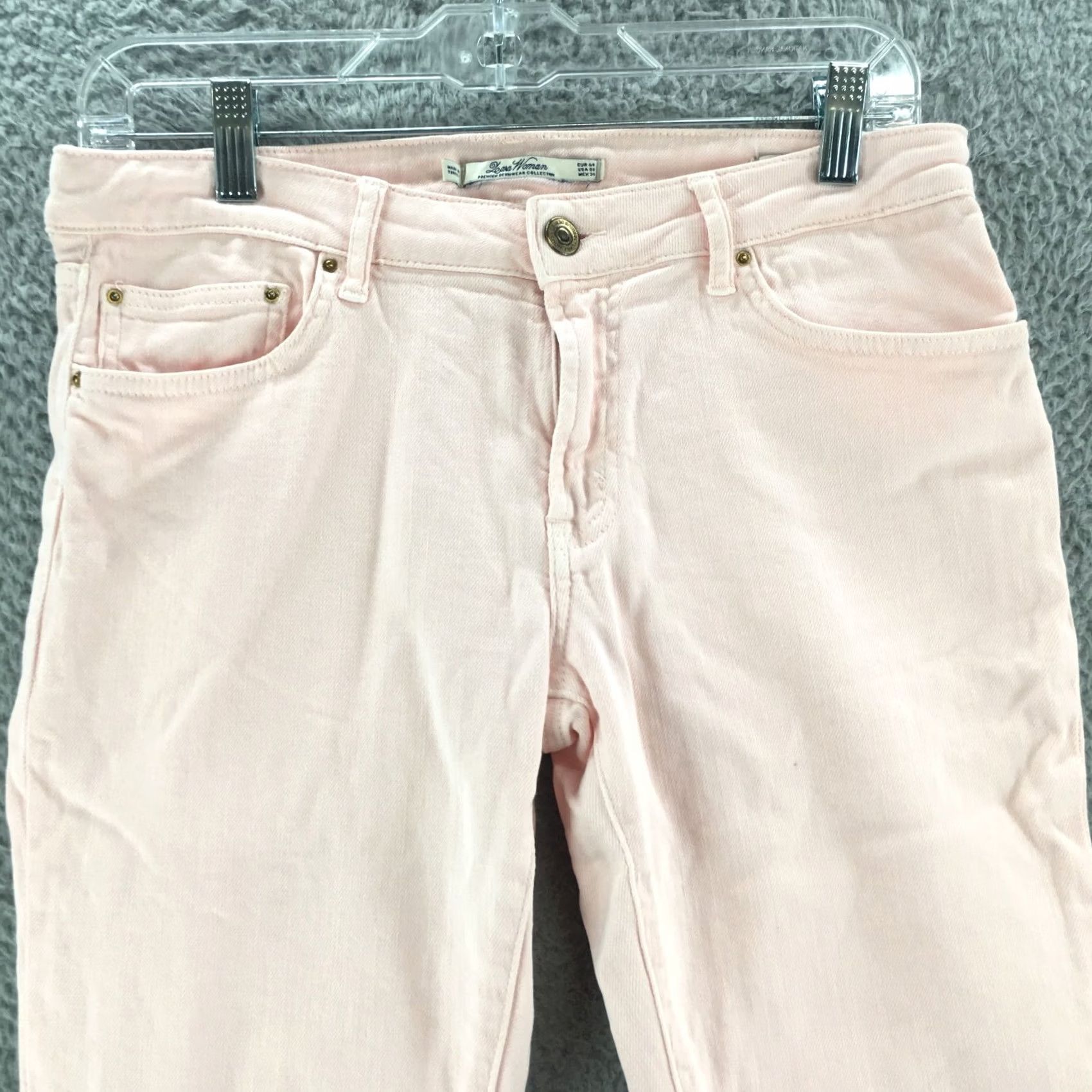 Pinko Leara Woman Slim Fit Skinny Pants Womens 8 Pink Low Rise Button Zip Fly Casual Pants Size 30" / US 8 / IT 44 - 2 Thumbnail