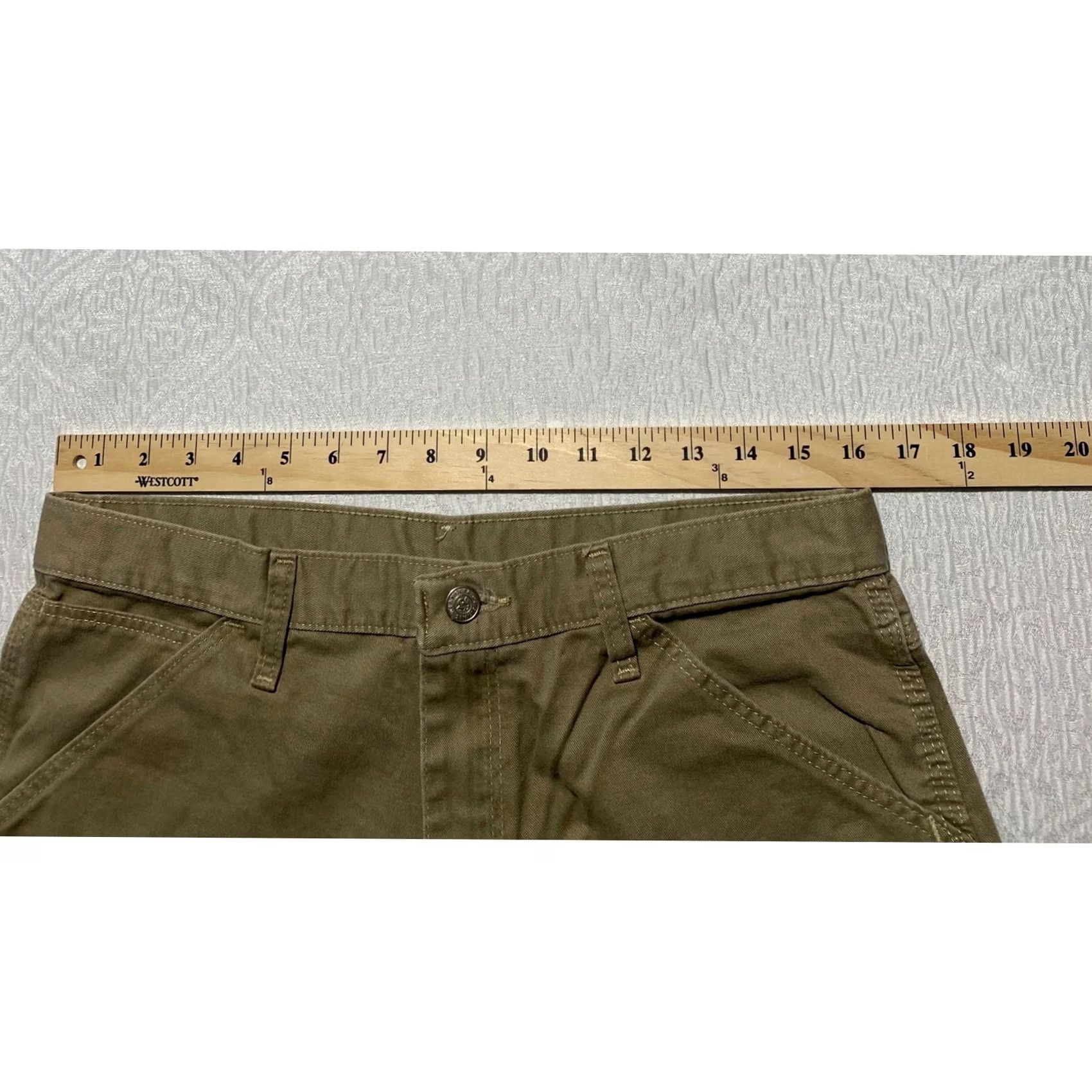 Wrangler Wrangler Carpenter Pants 32x32 Khaki Tan 100% Cotton Relaxed Straight Workwear 90s 5-Pocket Mens Regular Beige Size US 32 / EU 48 - 3 Thumbnail