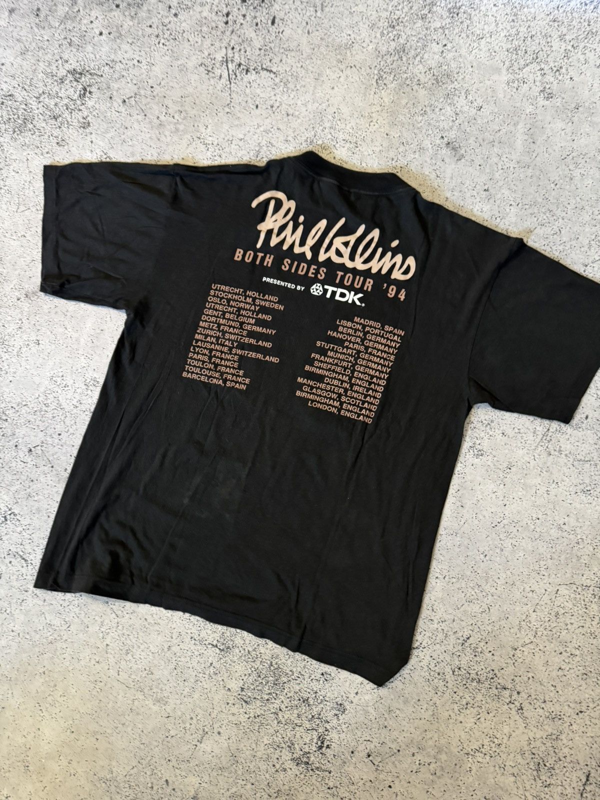 Designer Vintage Phil Collins 1994 Sears Tour Concert T-Shirt Brockum Size US XL / EU 56 / 4 - 7 Thumbnail