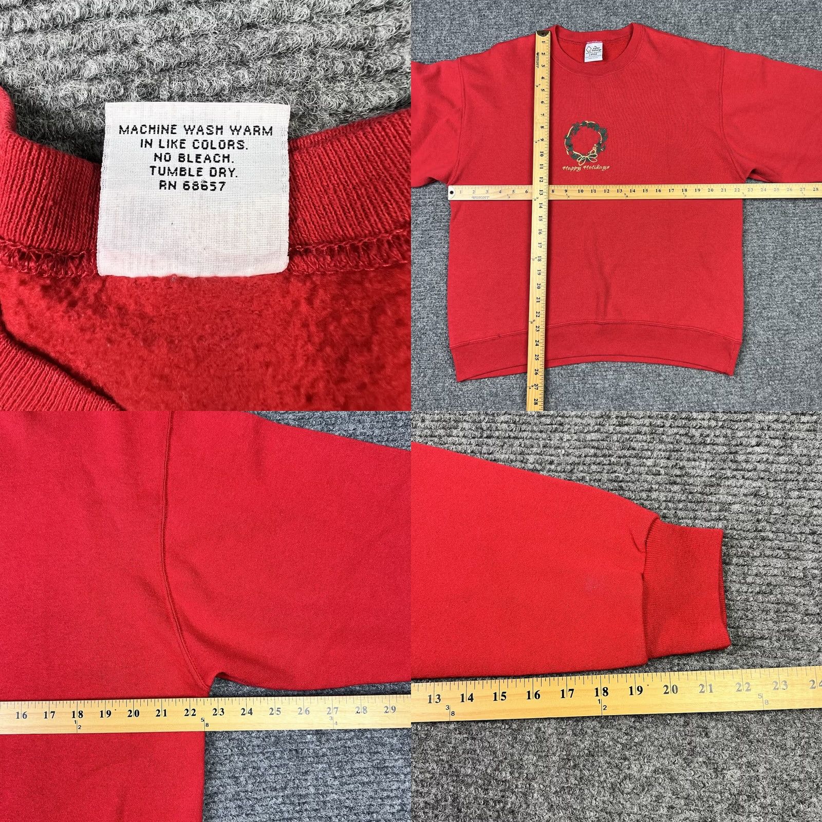 Vintage VINTAGE 90s Christmas Holiday Graphic Print Crewneck Sweatshirt Large The Cotton Exchange Women Red Christmas 50/50 Crewneck Sweatshirt Size L / US 10 / IT 46 - 8 Thumbnail