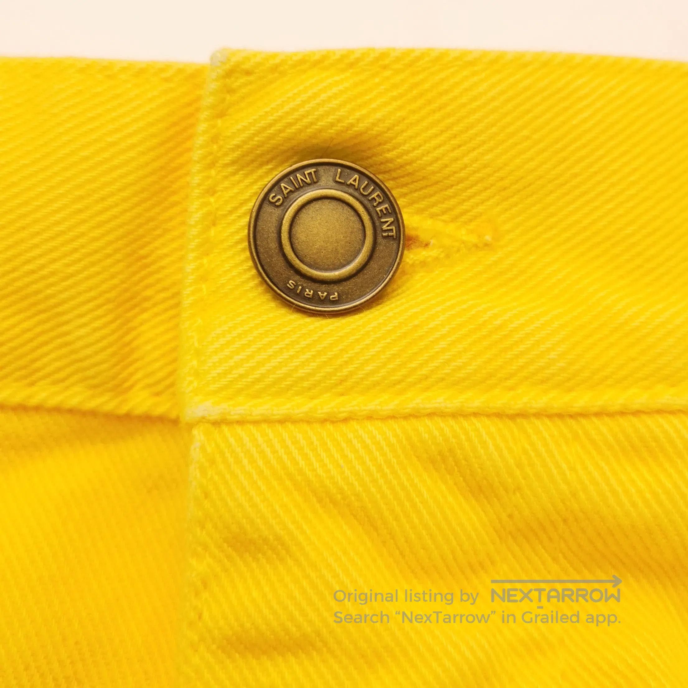 Saint Laurent Paris Saint Laurent Yellow Denim Shorts, L/39. Size US 33 - 6 Thumbnail