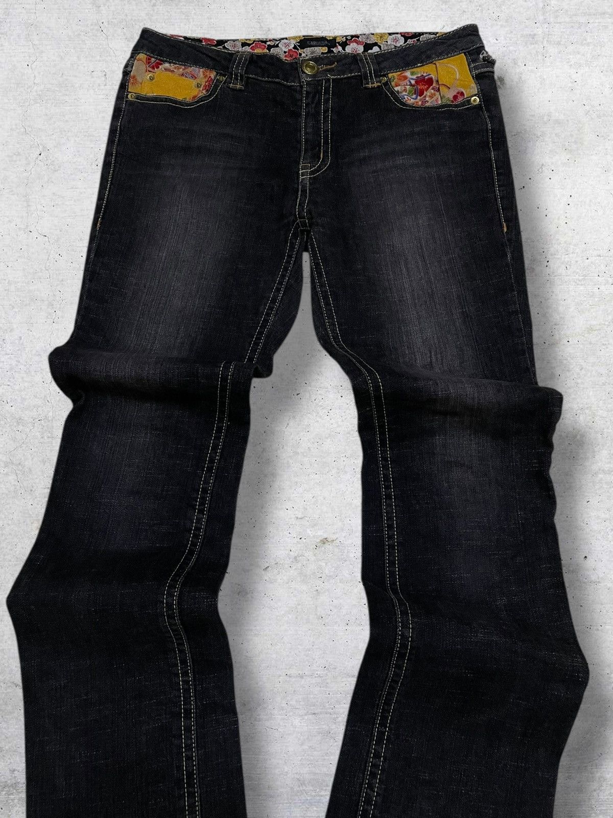 Japanese Brand VINTAGE CAROUGE JAPAN DESIGNER 90S OG FLARED RUNWAY DENIM Size US 32 / EU 48 - 4 Thumbnail