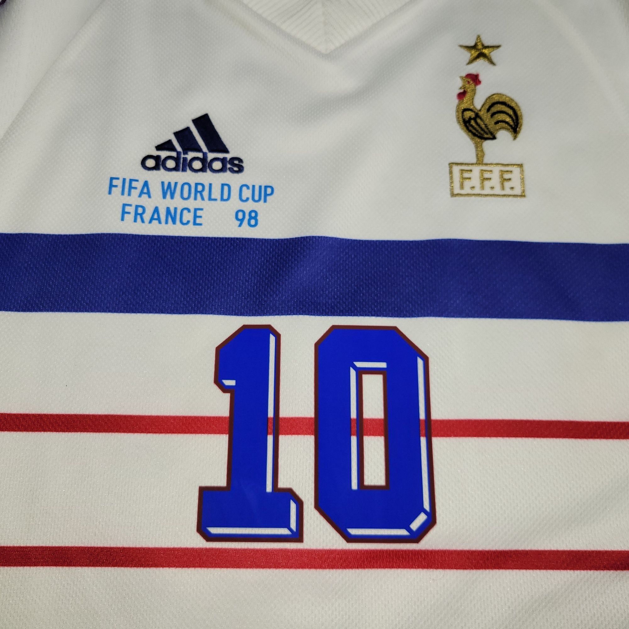 Adidas Zidane France 1998 WORLD CUP Away Soccer Jersey XL Size US XL / EU 56 / 4 - 4 Thumbnail