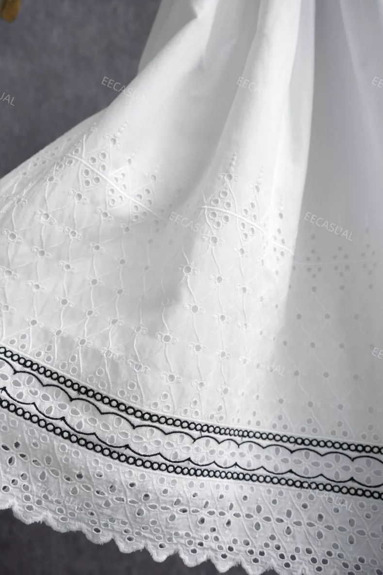 Comme des Garcons Comme des Garcons size S White openwork embroidered skirt Size 23" - 7 Thumbnail