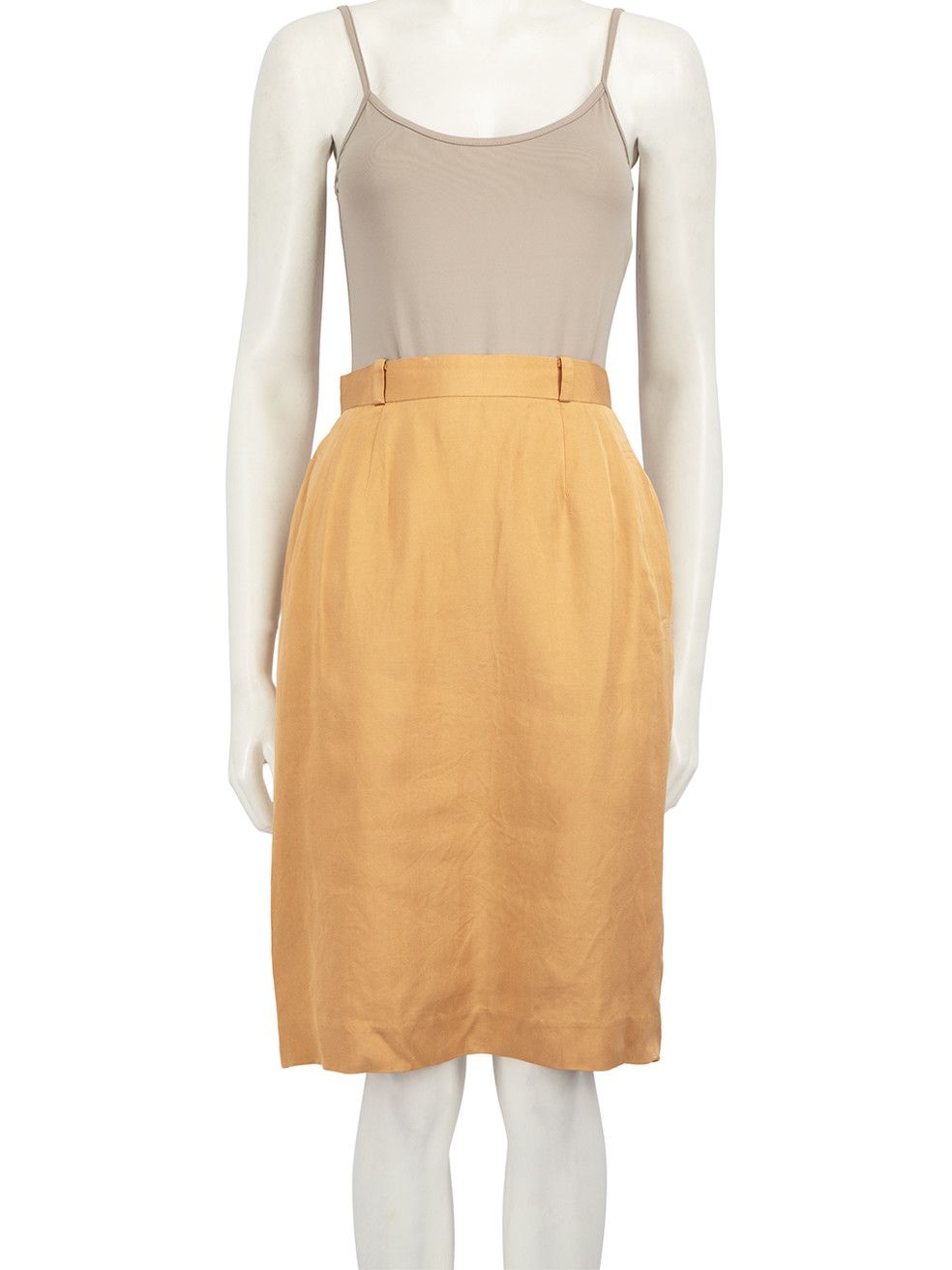 image of Christian Dior Sports Beige Silk Pocket Detail Skirt, Women's (Size 28)