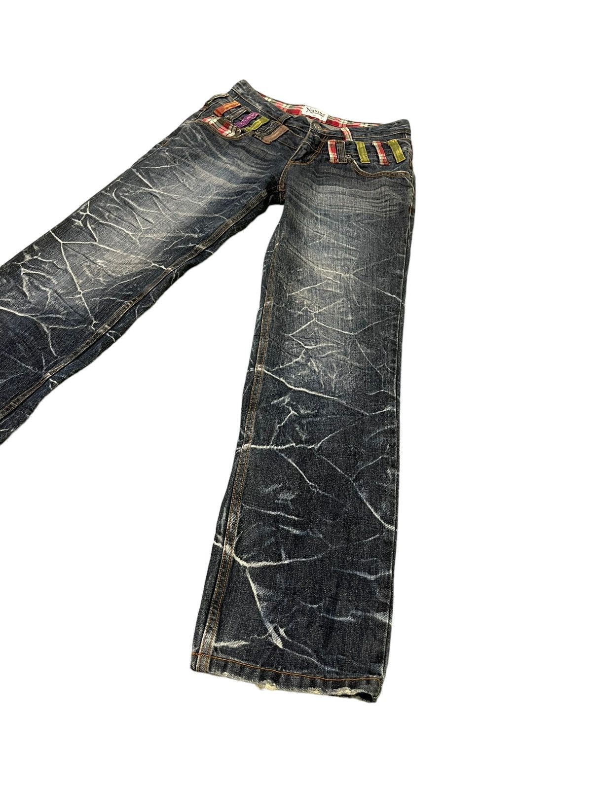 Japanese Brand Double Waist Jeans Nylaus Honeycomb Faded Straight Cut 8🟦5 Size US 30 / EU 46 - 11 Thumbnail
