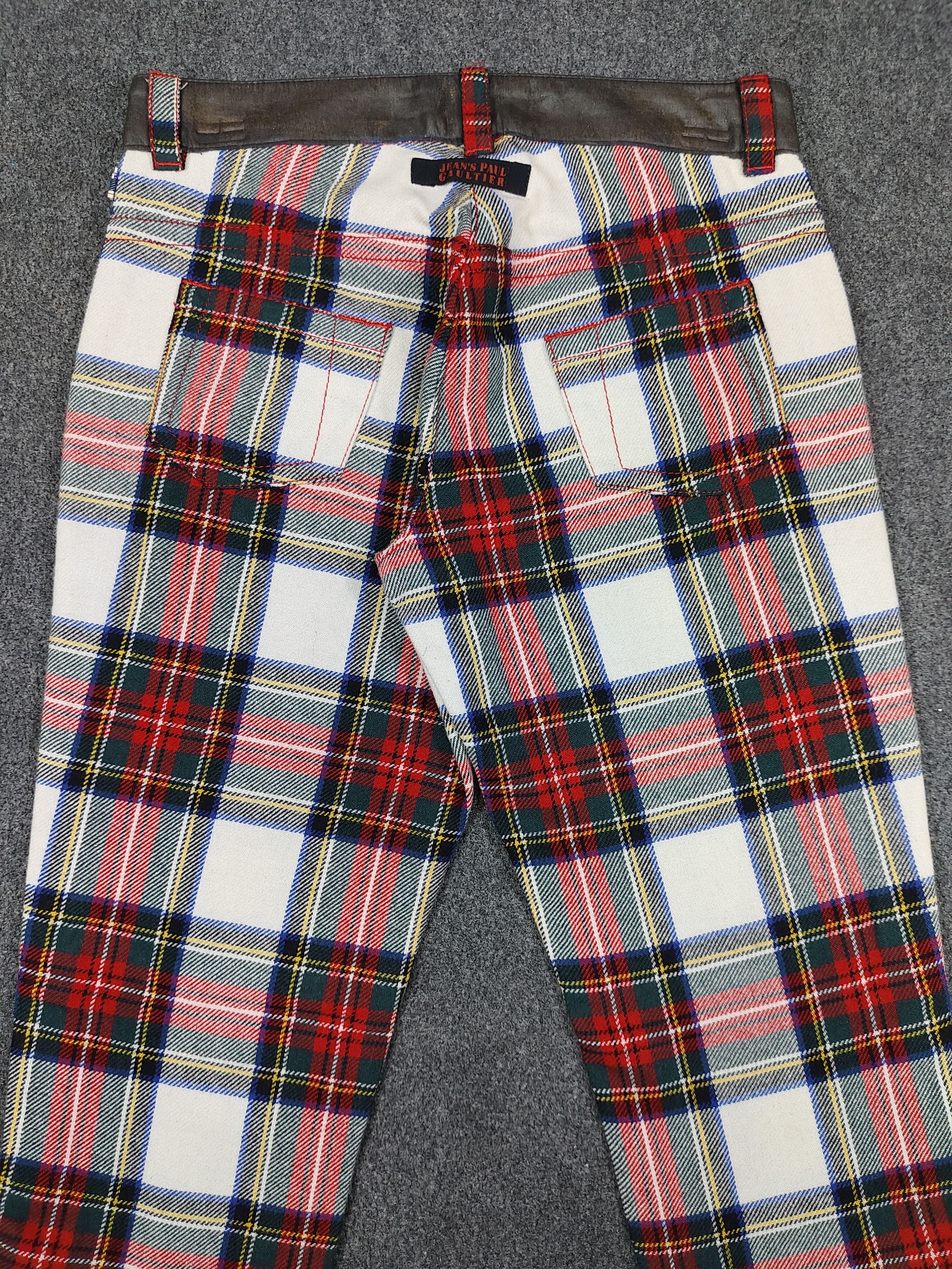 Jean Paul Gaultier 00s JPG❤️‍🔥Plaid Leopard Hybrid Glam Rock Punk Statment Size 29" - 5 Thumbnail