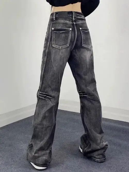 Jean Embroidered Baggy Stacked Flare Denim Jeans Size US 32 / EU 48 - 2 Thumbnail