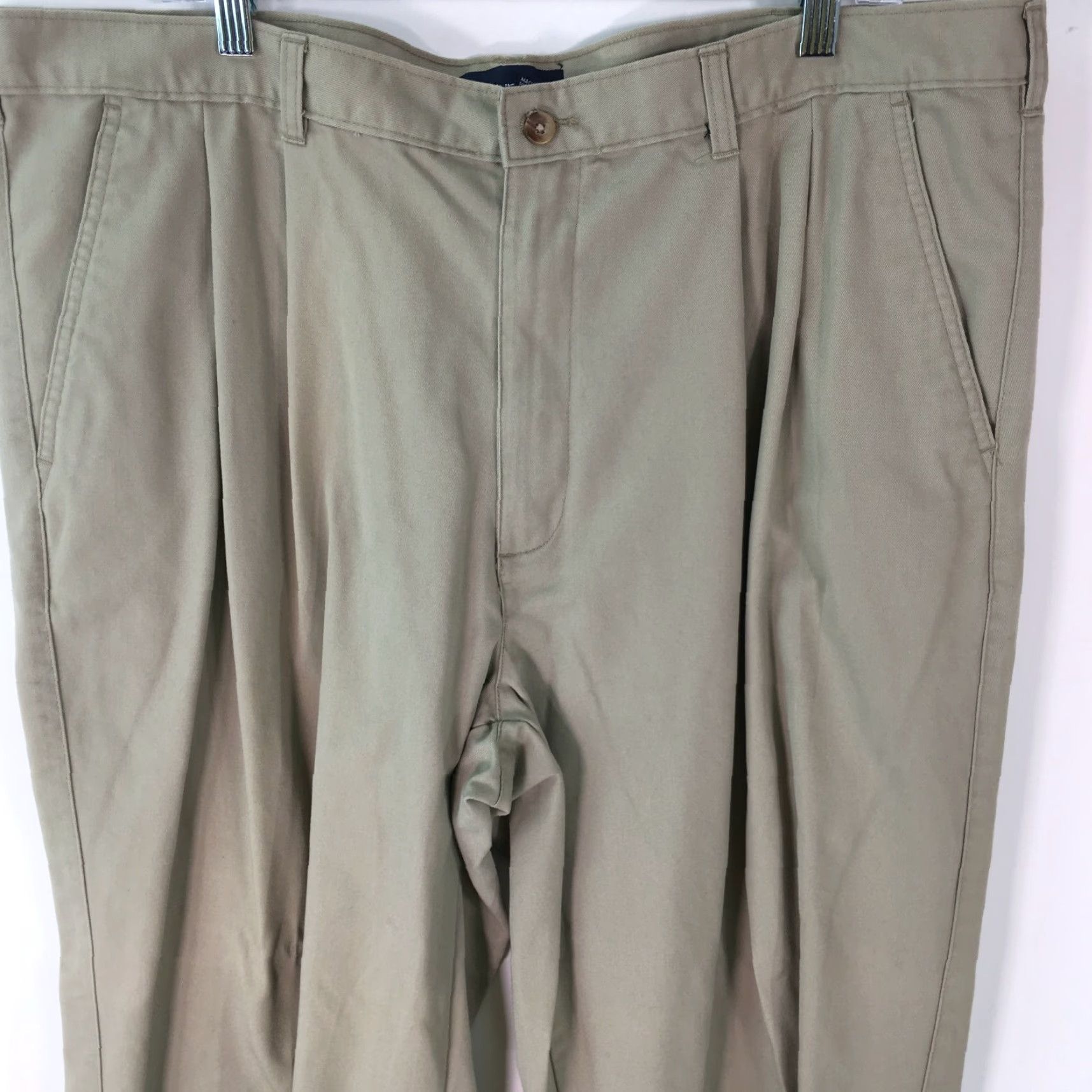 Vintage Puritan Mens Dress Pants Beige Pleated Cuffed Straight Size 44 X30 Size US 44 / EU 60 - 3 Thumbnail