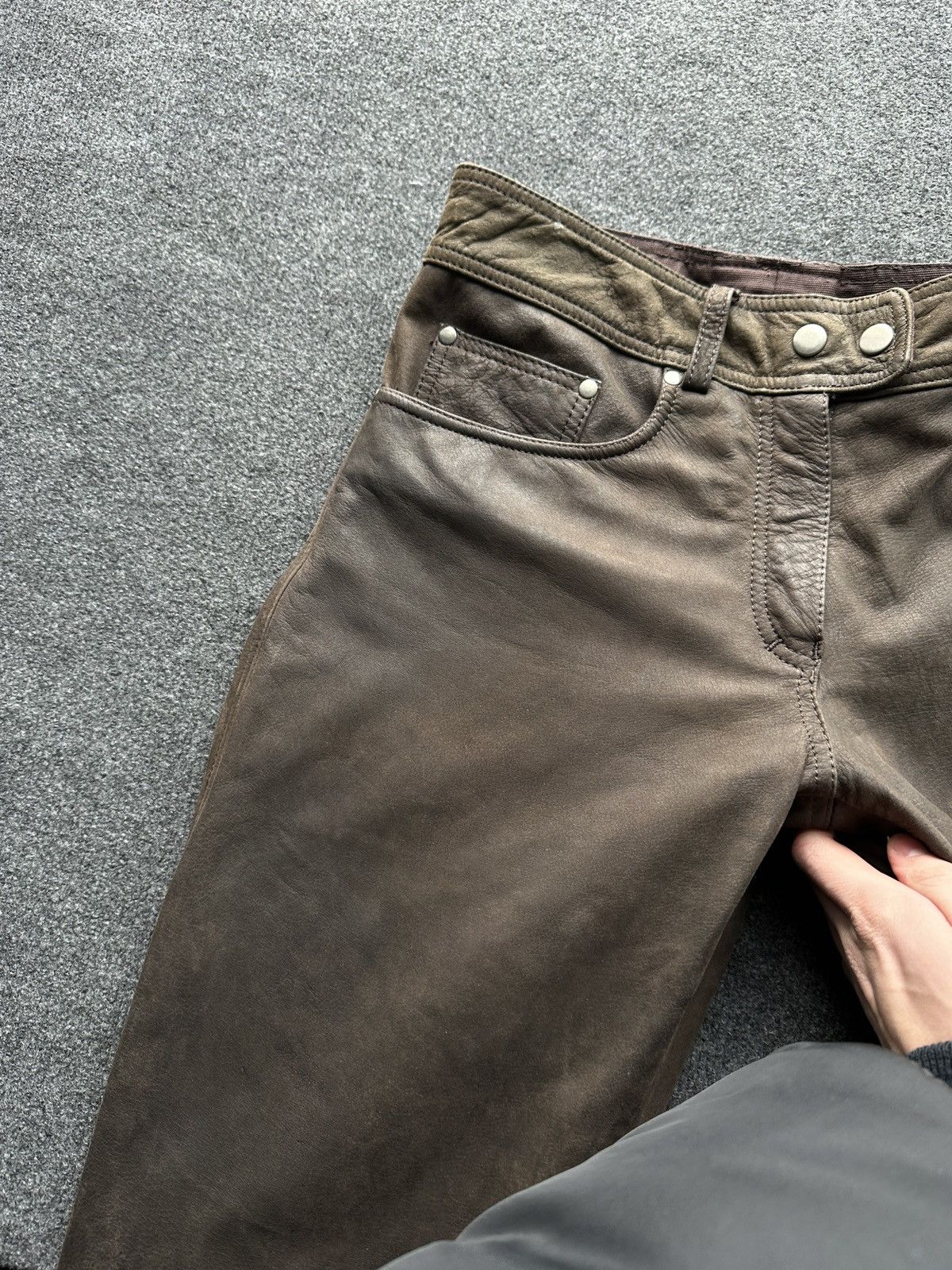 Other 🚨GRAIL MEN LEATHER PANTS Y2K WESTERN MOTORCYCLE Size US 29 - 9 Thumbnail