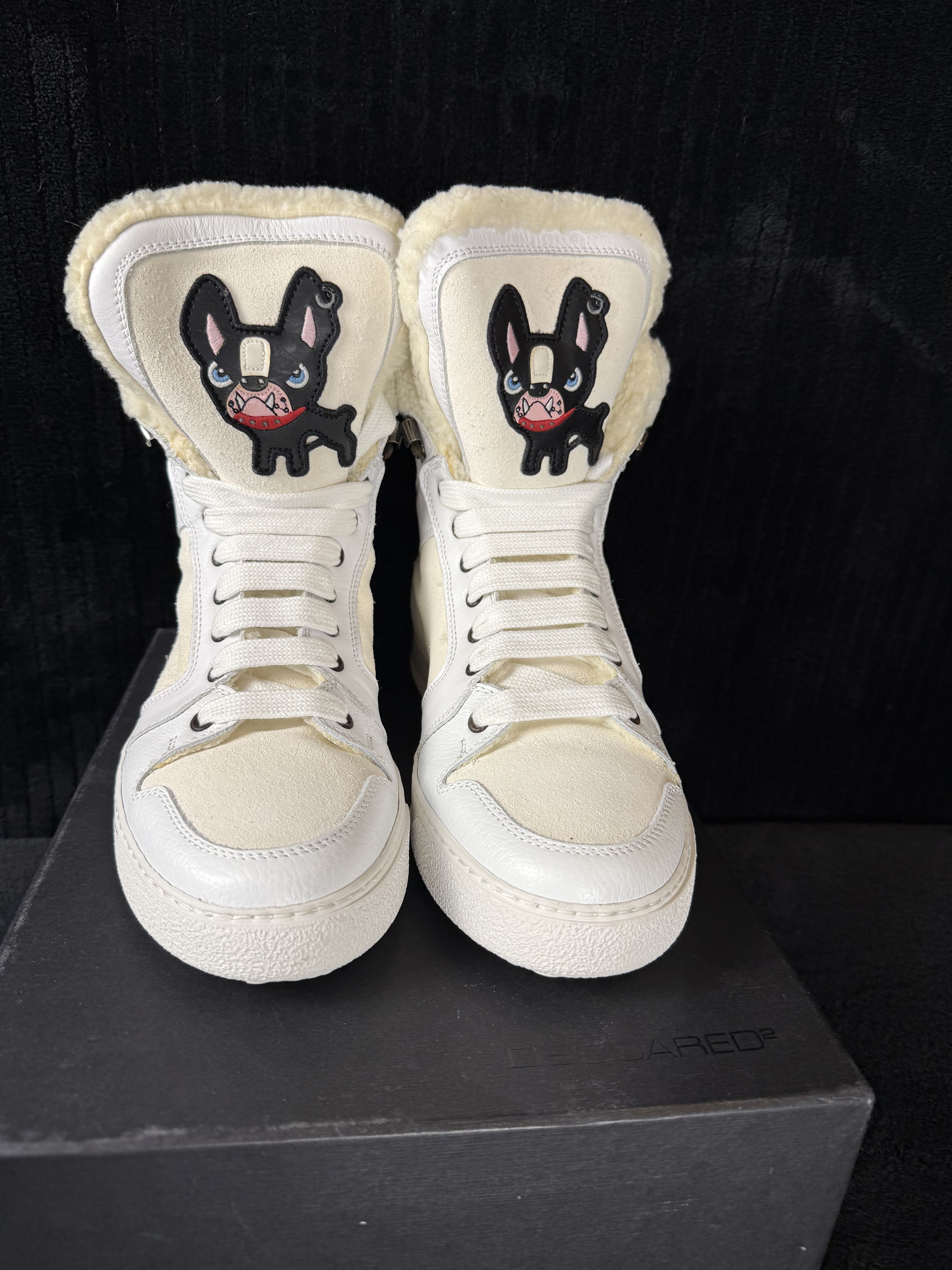 Dsquared2 Dsquared Sherling Hightop Dog Patch White/Cream Size US 9 / EU 42 - 2 Thumbnail