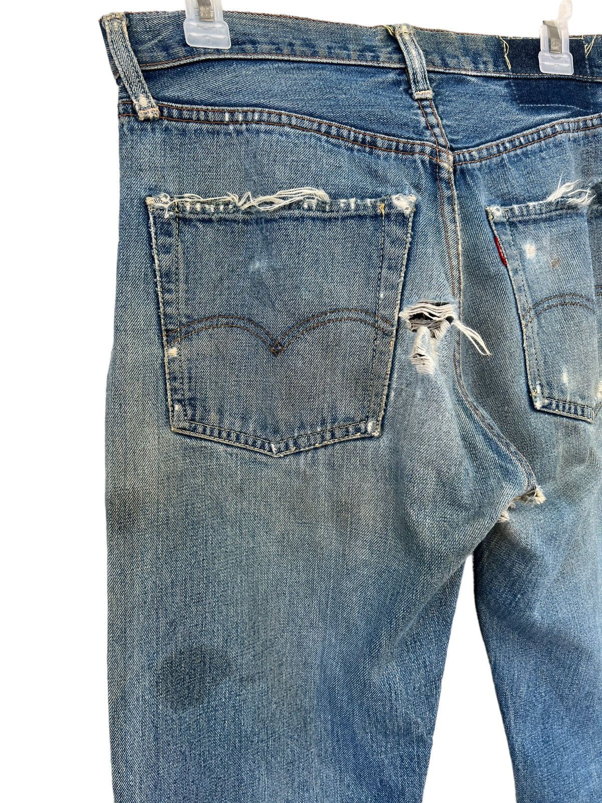 Levi's Trashed Vintage 70s Levi’s 501 Big E #6 Denim Redline Jeans Size US 30 / EU 46 - 16 Thumbnail