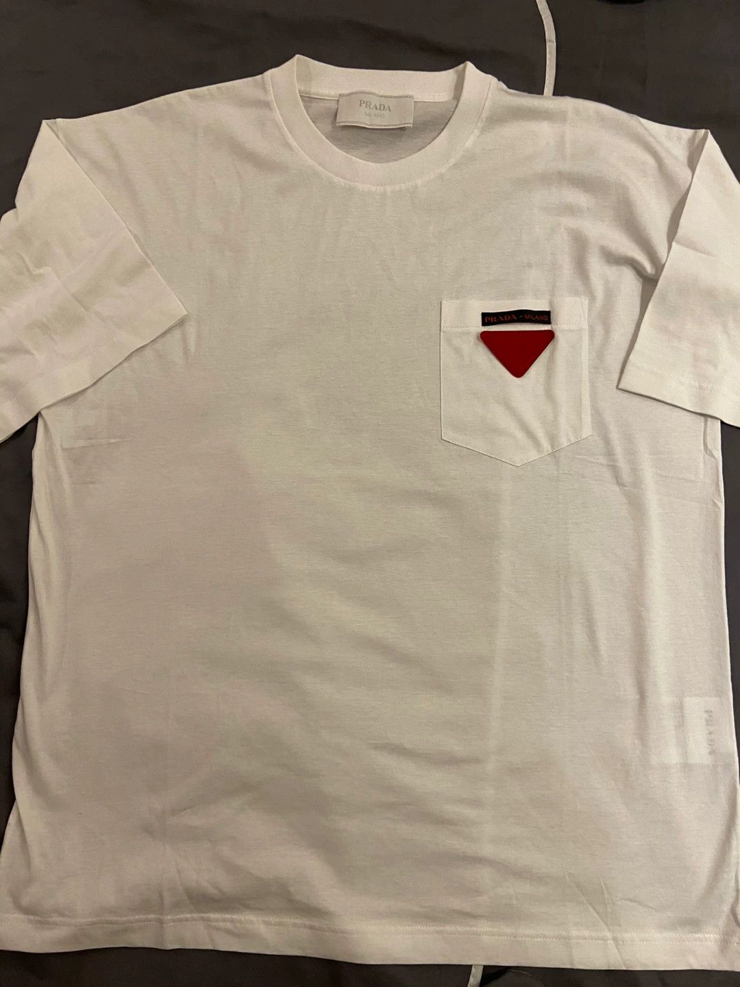 Prada prada triangle logo tee in white Size US XXL / EU 58 / 5 - 1 Thumbnail