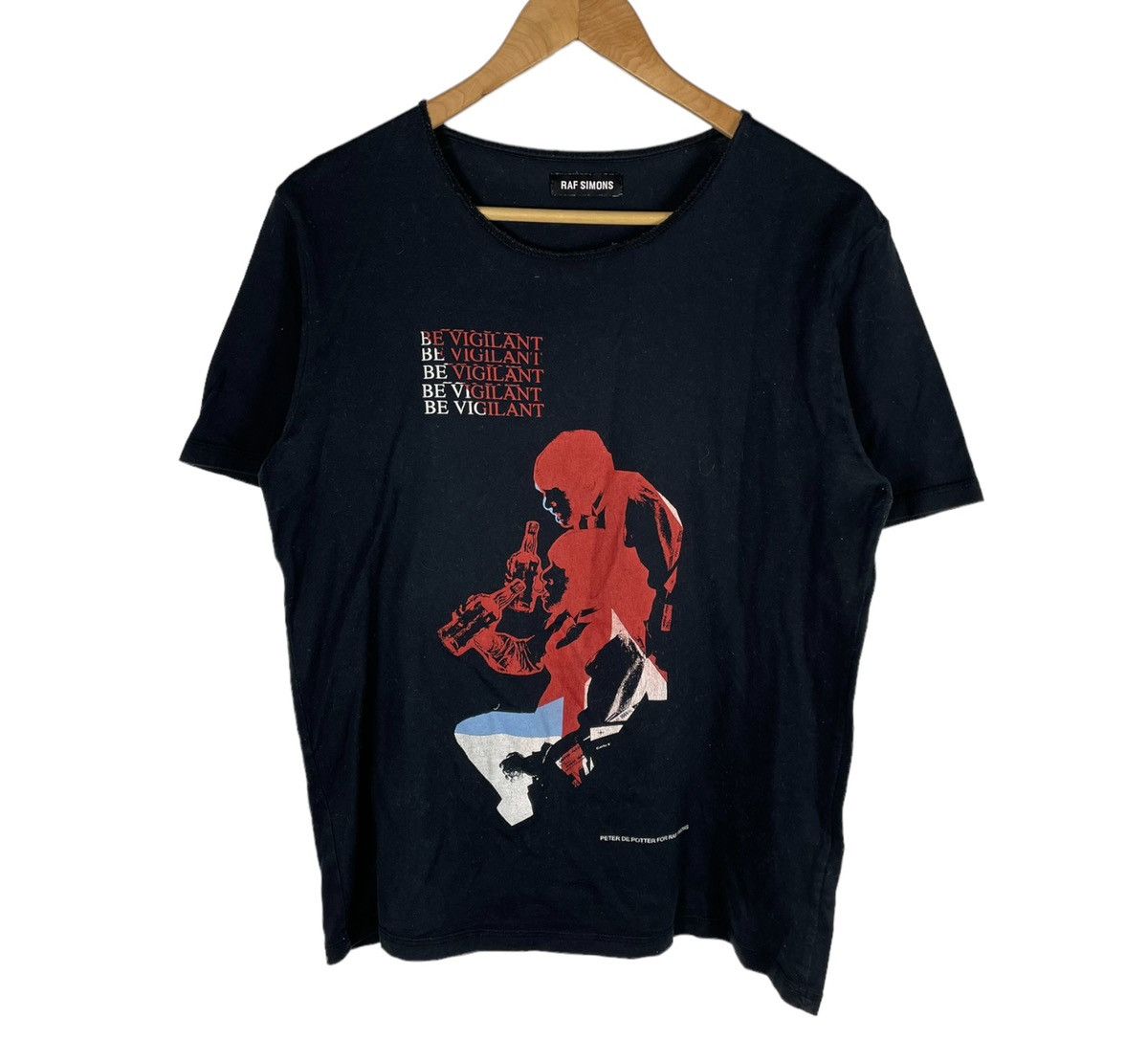 RAF SIMONS Peter de Potter Tシャツ RAF SIMONS ラフシモンズ 【×Peter de Potter】 ﾌﾞﾗｯｸ Tｼｬﾂ M