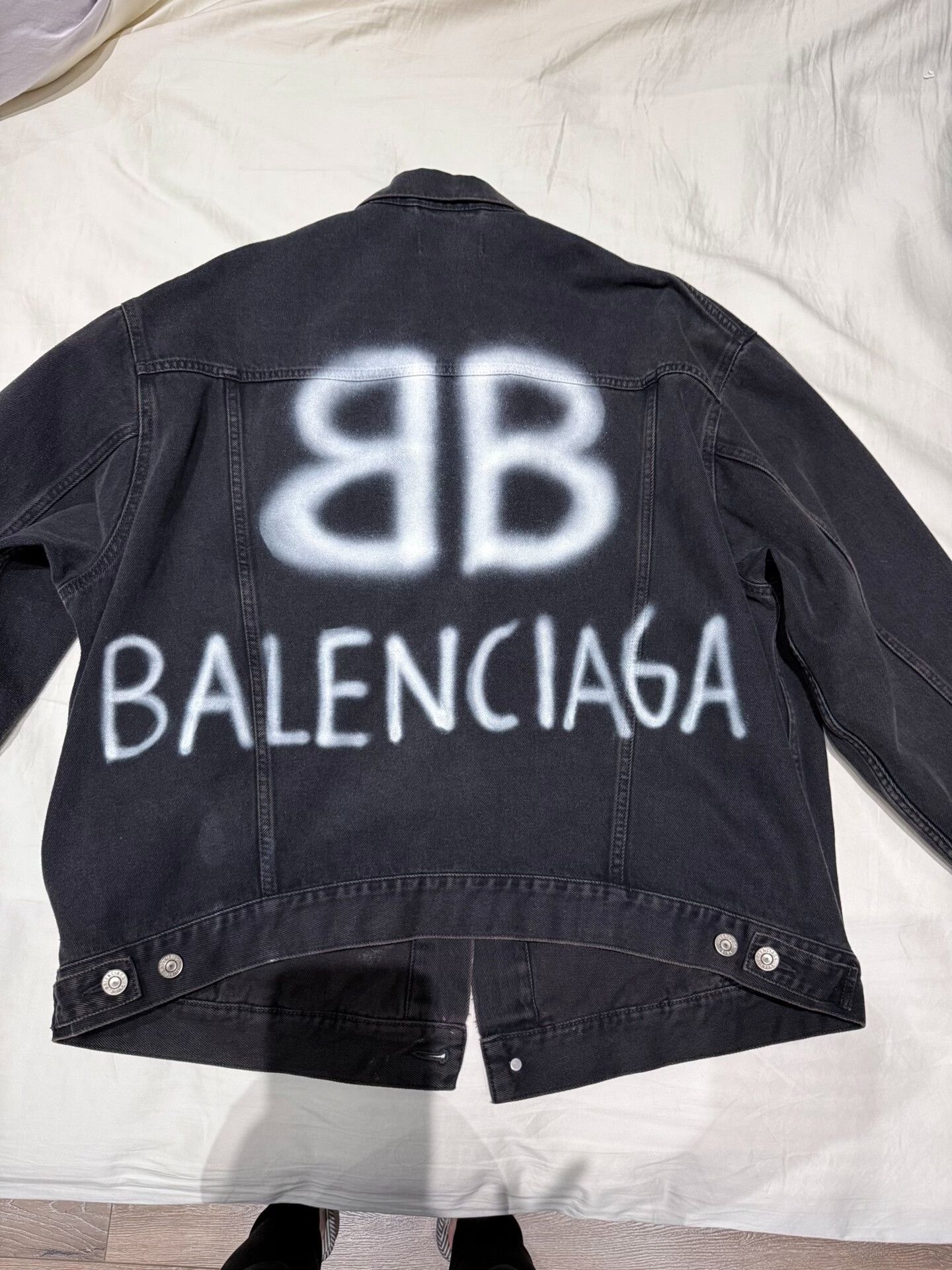Balenciaga Balenciaga BB Logo Denim Jacket in Black Size US XS / EU 42 / 0 - 1 Thumbnail