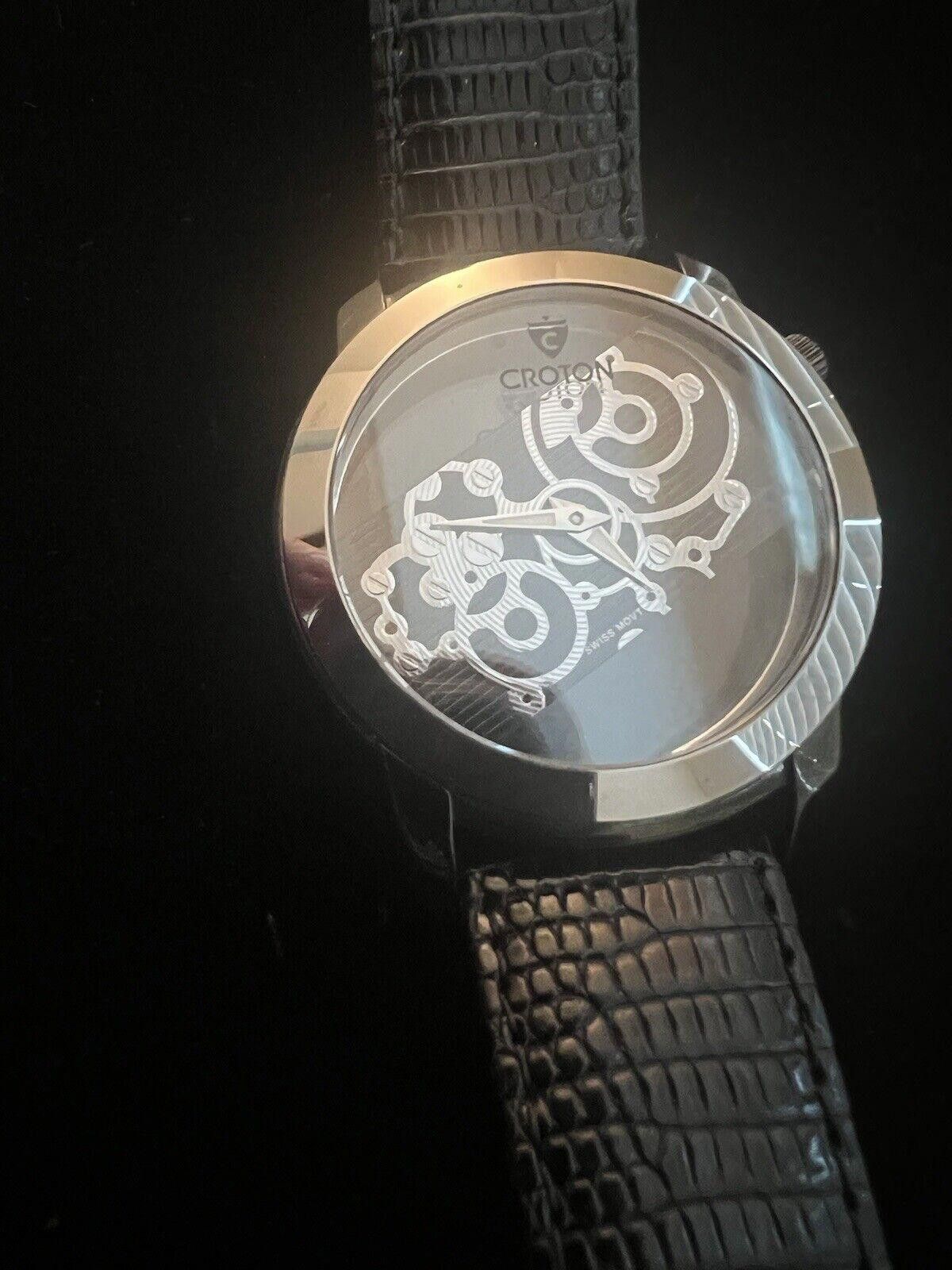 Designer Croton 129th Anniversary See-through leather Men's watch Size ONE SIZE - 2 Thumbnail