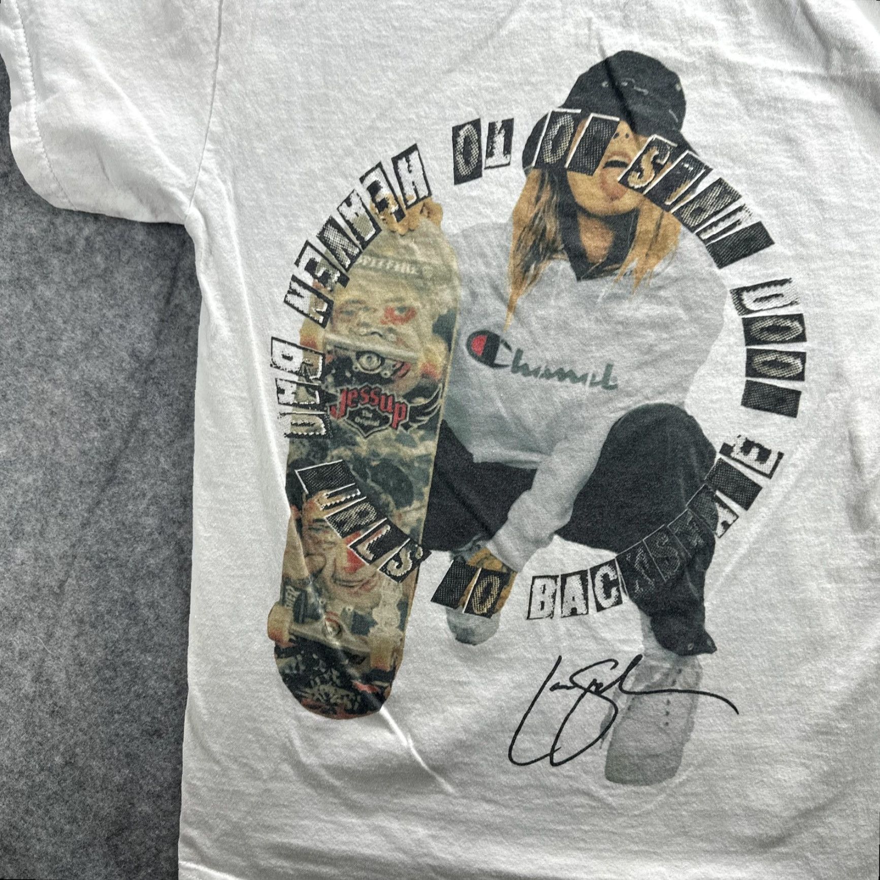 Champion Champion Skateboard Shirt Mens Large White Graphic Skater Streetwear Tee Size US L / EU 52-54 / 3 - 4 Thumbnail