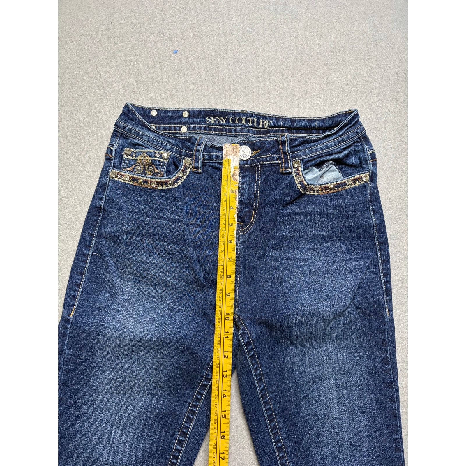 Other Sexy Couture Women’s Embellished Bootcut Jeans 28x32 Dark Size 28" / US 6 / IT 42 - 7 Thumbnail