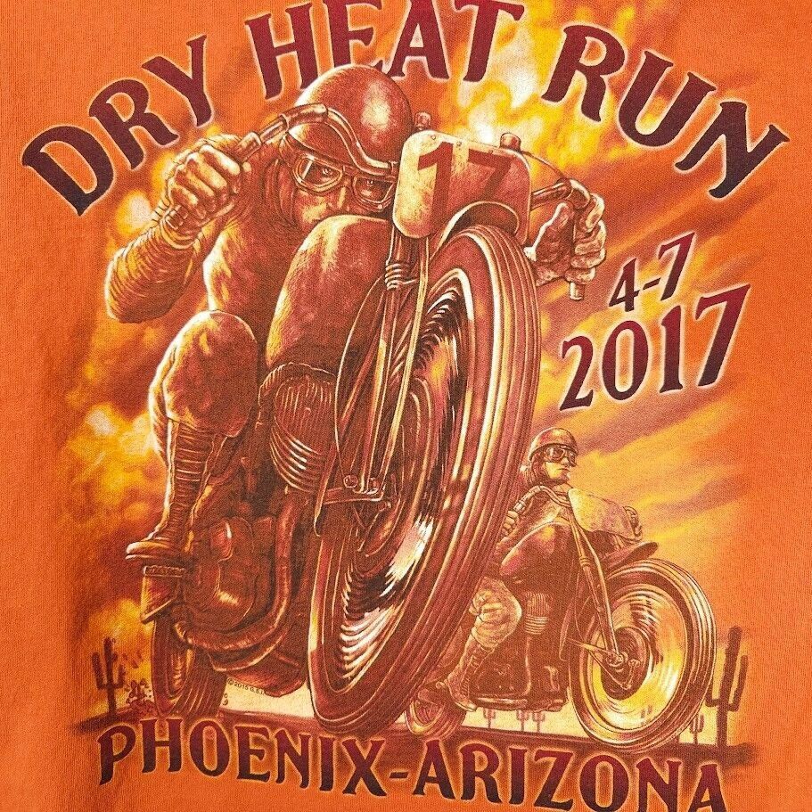 Gildan Dry Heat Run Biker T Shirt Mens Size 2XL Orange 2017 Phoenix Size US XXL / EU 58 / 5 - 4 Thumbnail