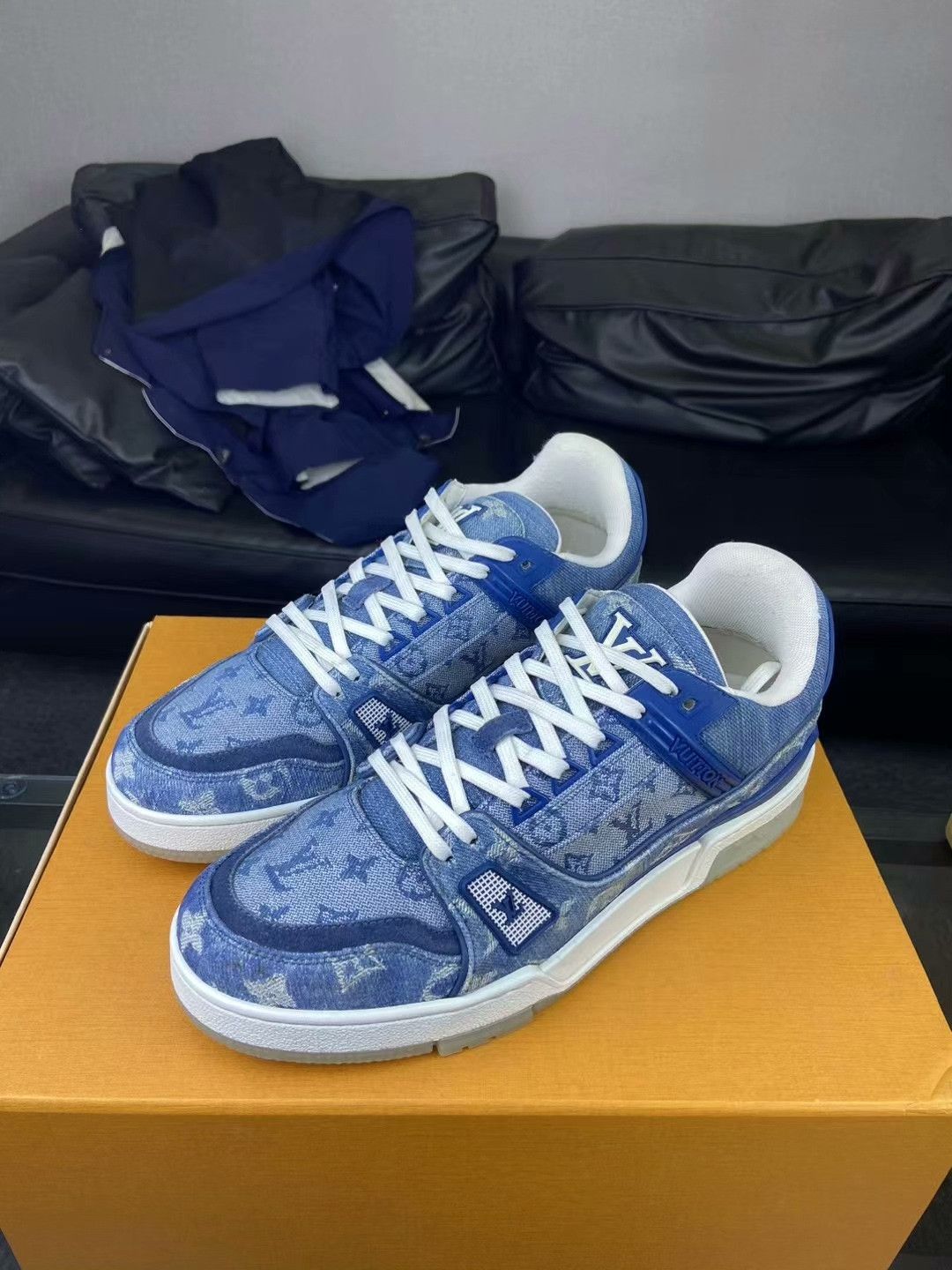 Louis Vuitton Louis Vuitton Training Denim Blue Lowtop Sneakers Women Size US 10 / IT 40 - 1 Thumbnail