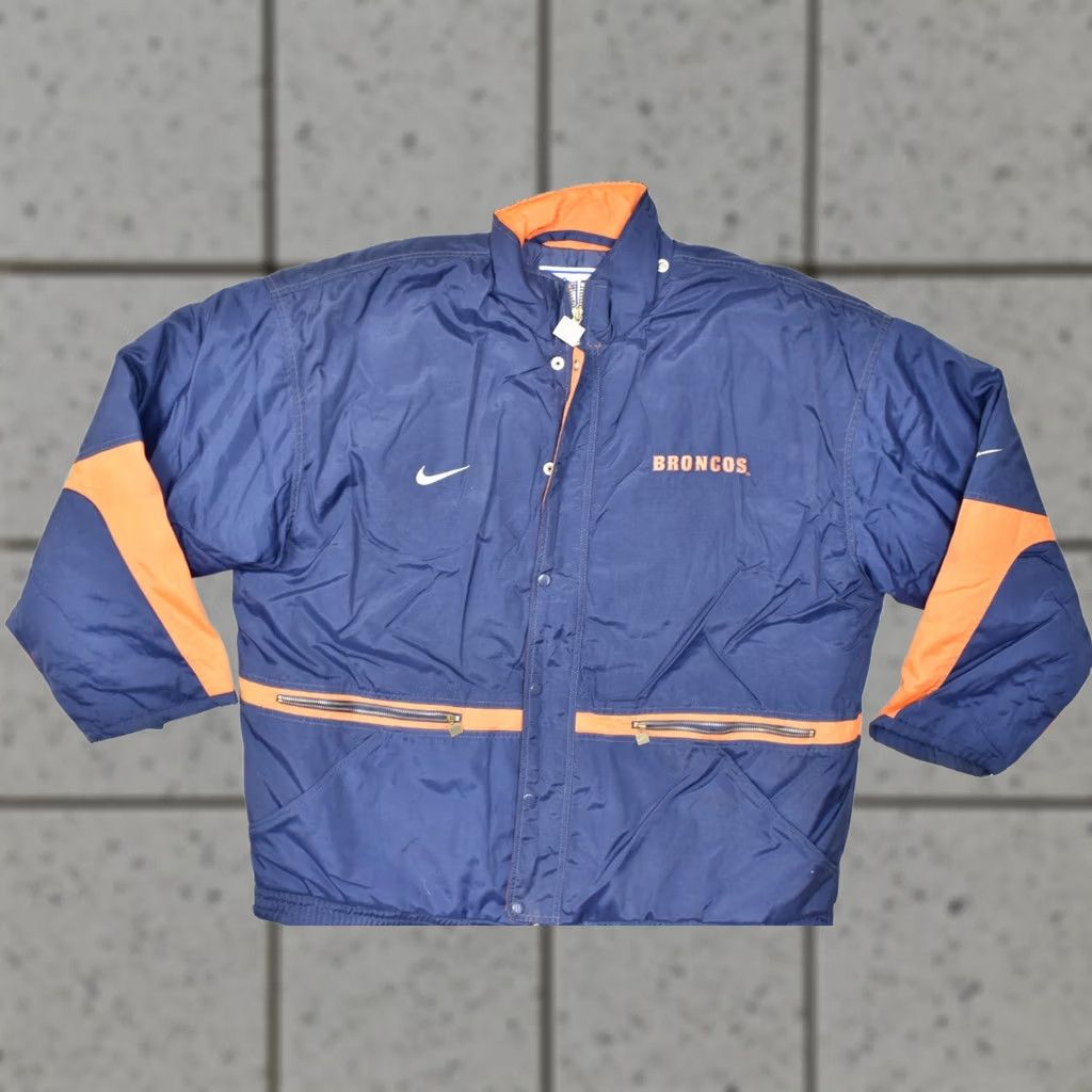Nike Nike NFL Pro Line Denver Broncos Vintage 90s Puffer Jacket Mens XXL Navy Orange Windbreaker Jacket Winter Fall Spring Casual Size US XXL / EU 58 / 5 - 1 Thumbnail