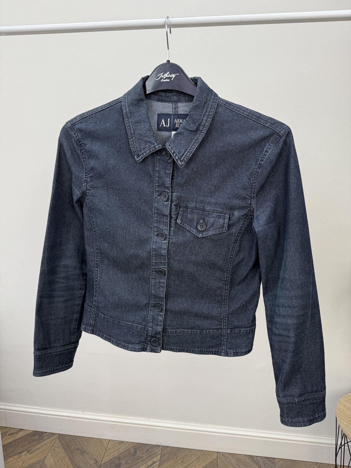 Armani Vintage Armani Jeans AJ Women’s Cropped Denim Jacket Blue Size M / US 6-8 / IT 42-44 - 3 Thumbnail