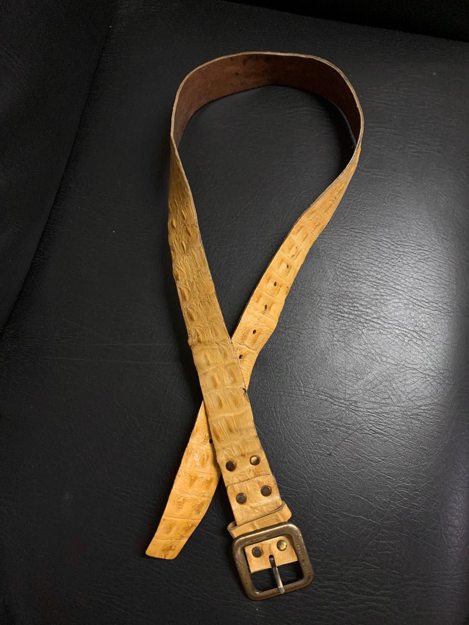 If Six Was Nine Time homme cream aligator skin belt Size ONE SIZE - 3 Thumbnail