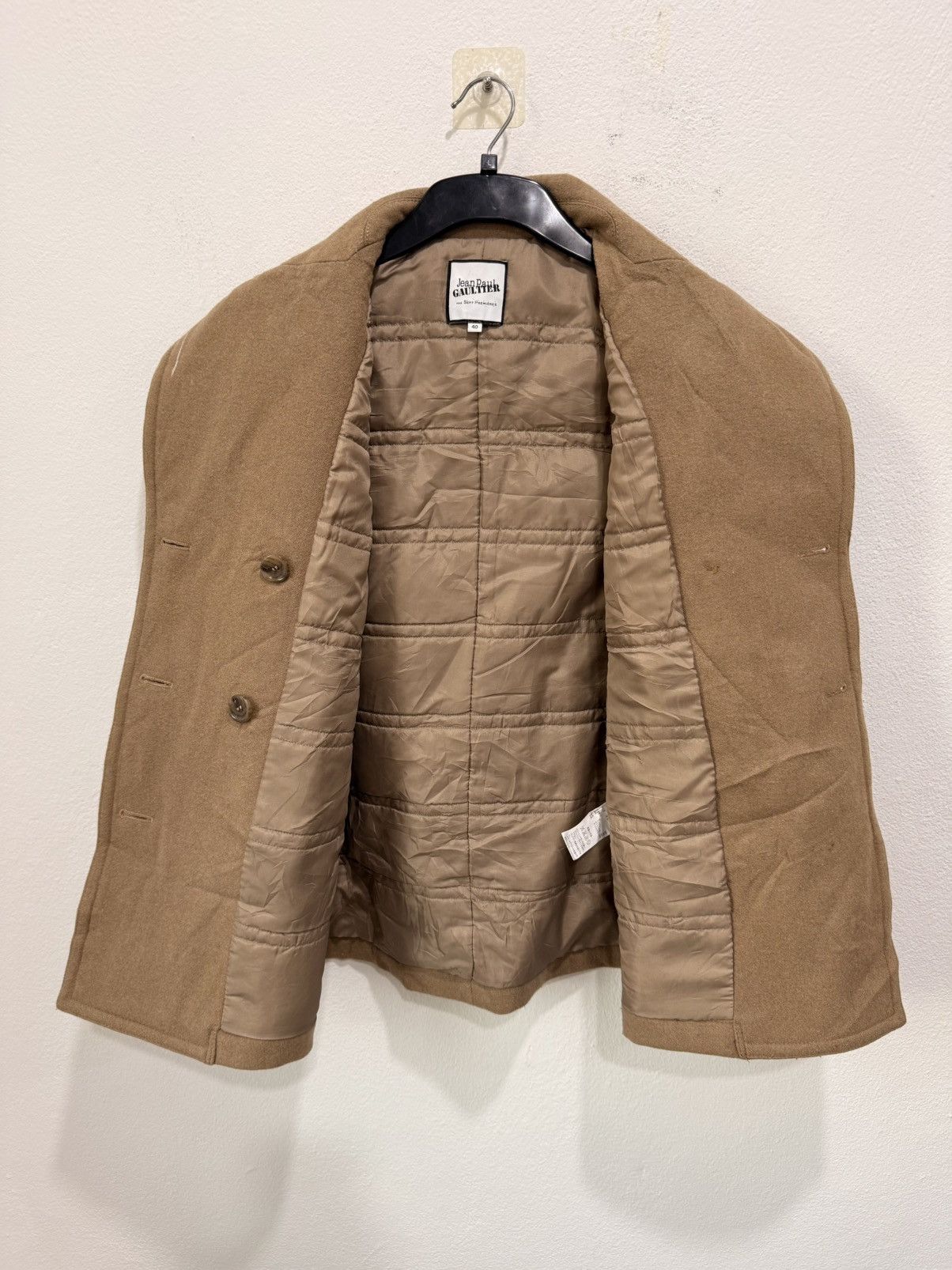 Jean Paul Gaultier JEAN PAUL GAULTIER DOUBLE BREAST JACKET BEIGE CASHMERE WOOL Size S / US 4 / IT 40 - 8 Thumbnail