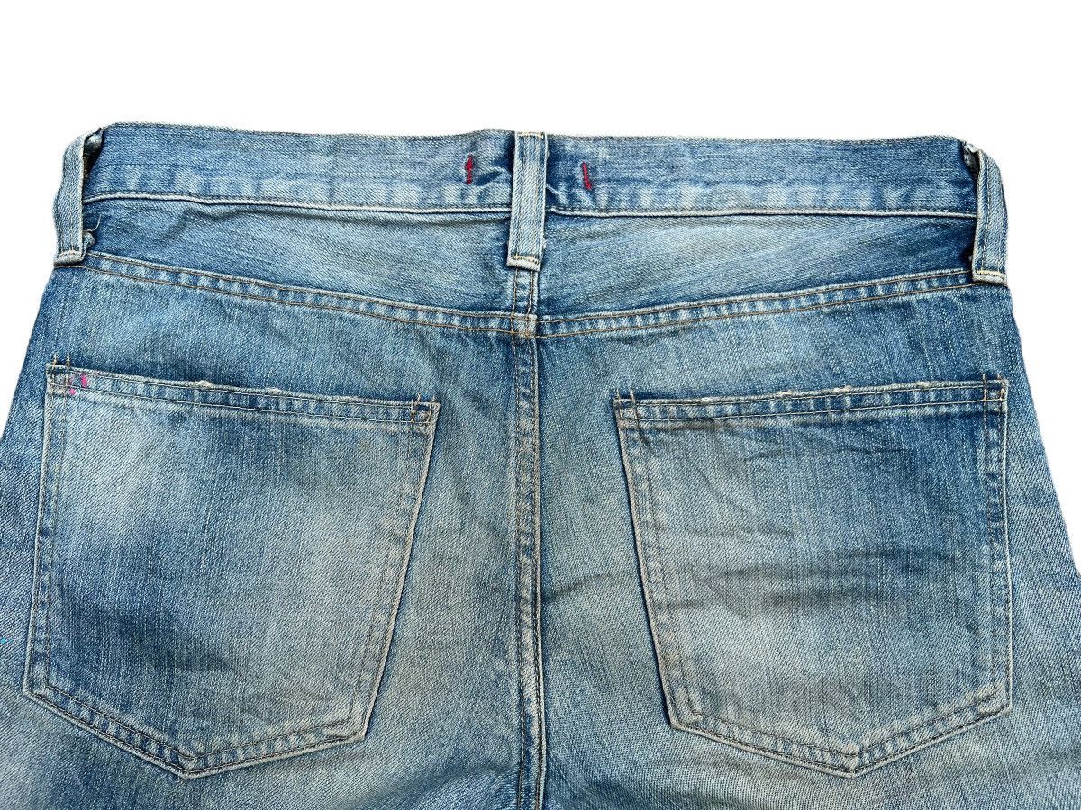 Japanese Brand Vintage Red Card Japan Faded Distressed Slim Fit Jeans 33x33 Size US 33 - 7 Thumbnail