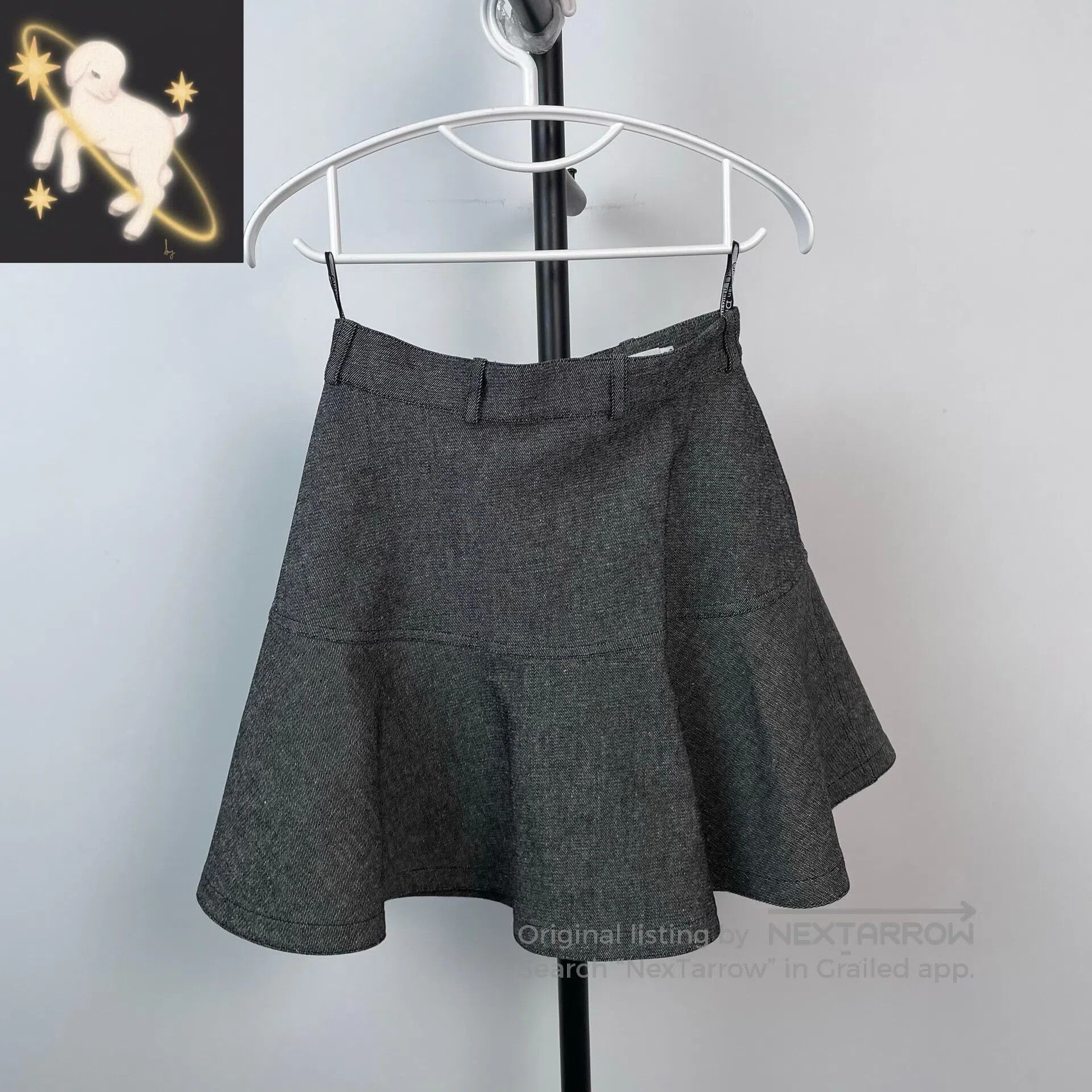 Dior Dior Gray Ruffled Hem Skirt| Size 33" - 1 Thumbnail