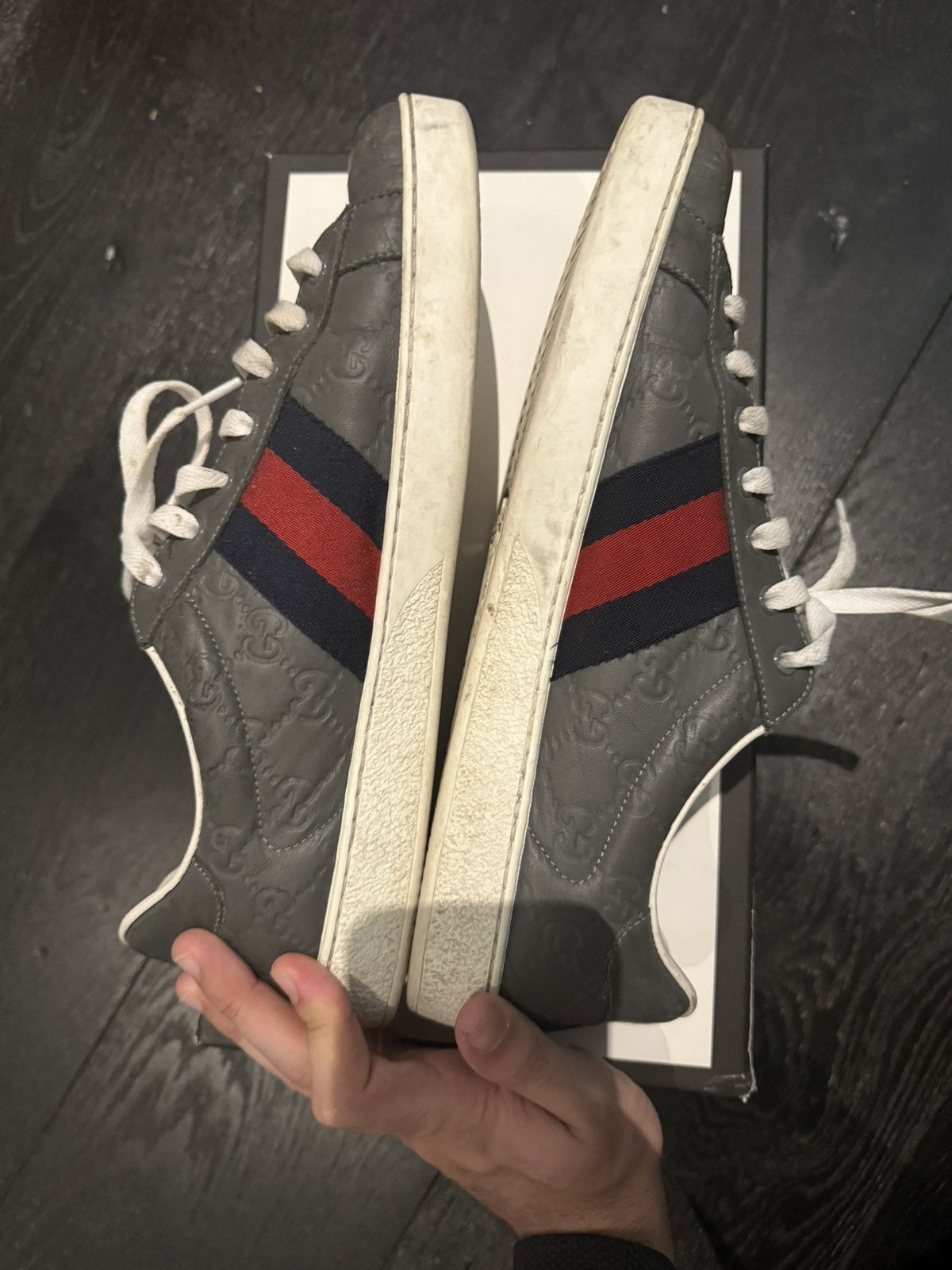 Gucci Gucci Lowtop Sneakers Grey Size US 10.5 / EU 43-44 - 3 Thumbnail
