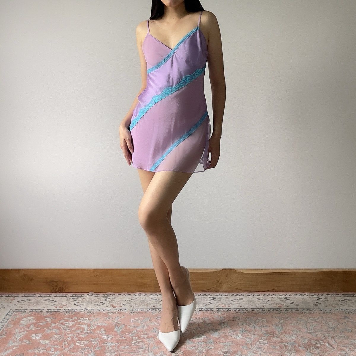 Victoria's Secret Victoria’s Secret Lilac Silk & Lace Slip Dress (S) Size S / US 4 / IT 40 - 2 Thumbnail