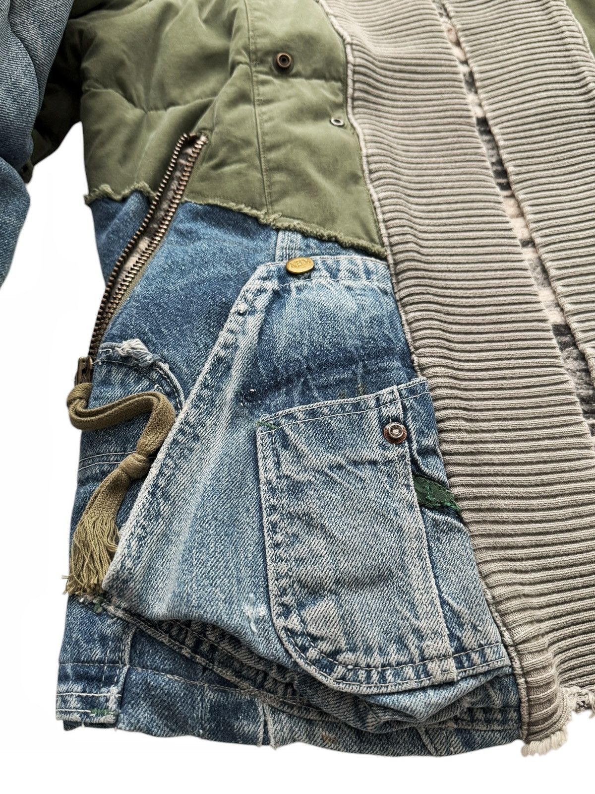 Greg Lauren GRAIL Double Layer Denim Military Cloth Arm Zip Bomber Size US M / EU 48-50 / 2 - 9 Thumbnail