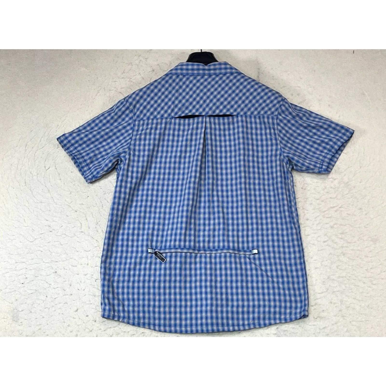 Vintage ZOIC Shirt Mens M Blue Plaid Short Sleeve Button Up Performance Back Pocket Bike Size US M / EU 48-50 / 2 - 2 Thumbnail