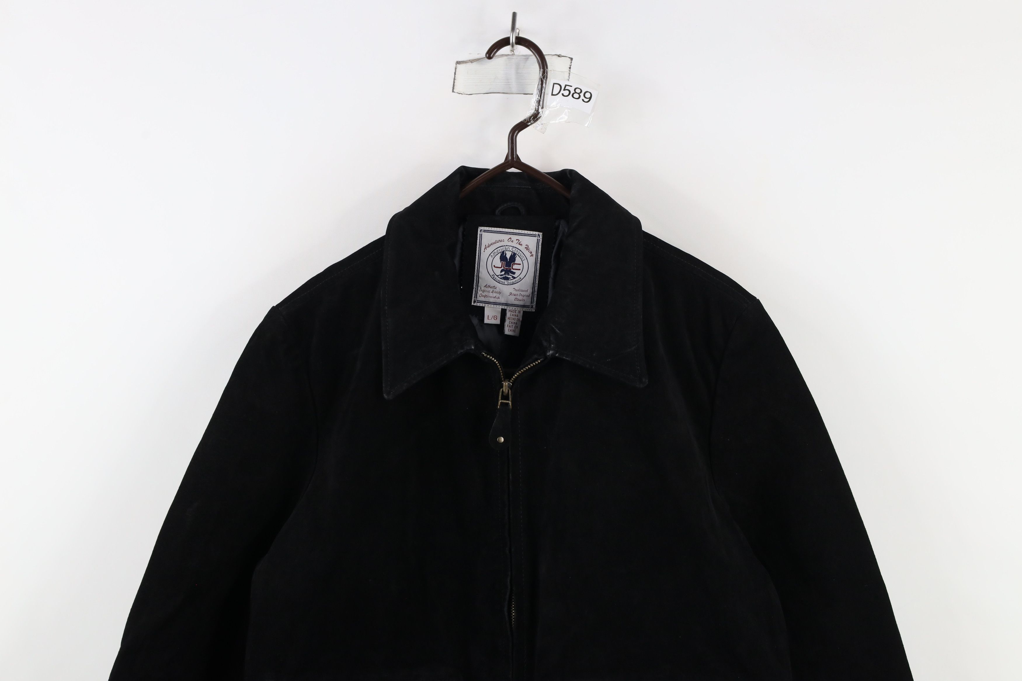 Vintage 90s Streetwear Quilted Suede Leather Jacket Black