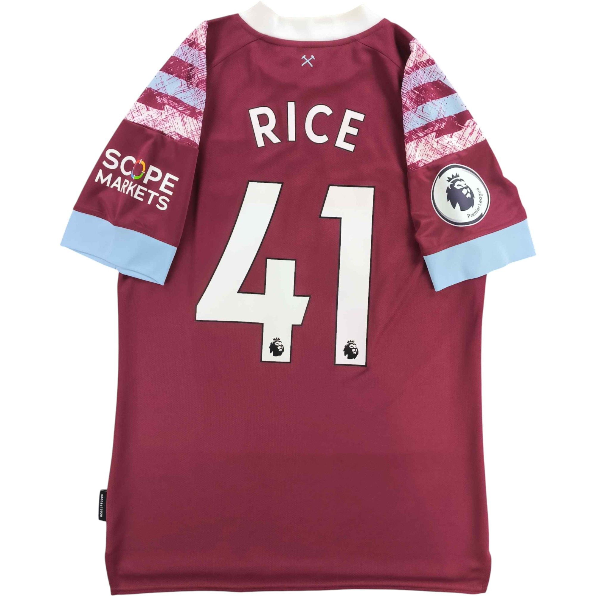 West Ham United 2022-23 Umbro home Rice football jersey sz S